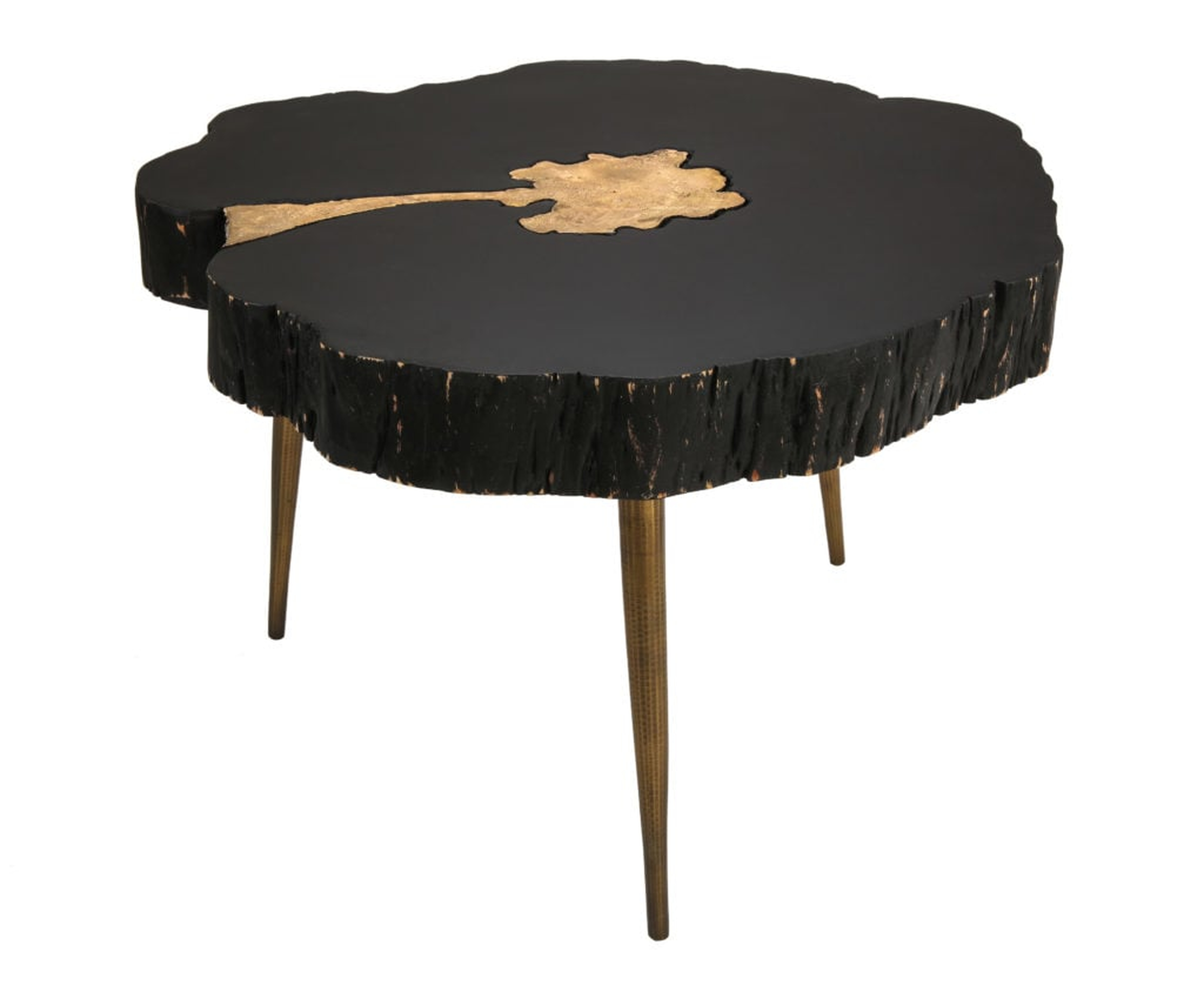 Kenzie Black and Brass Coffee Table - Maren Home