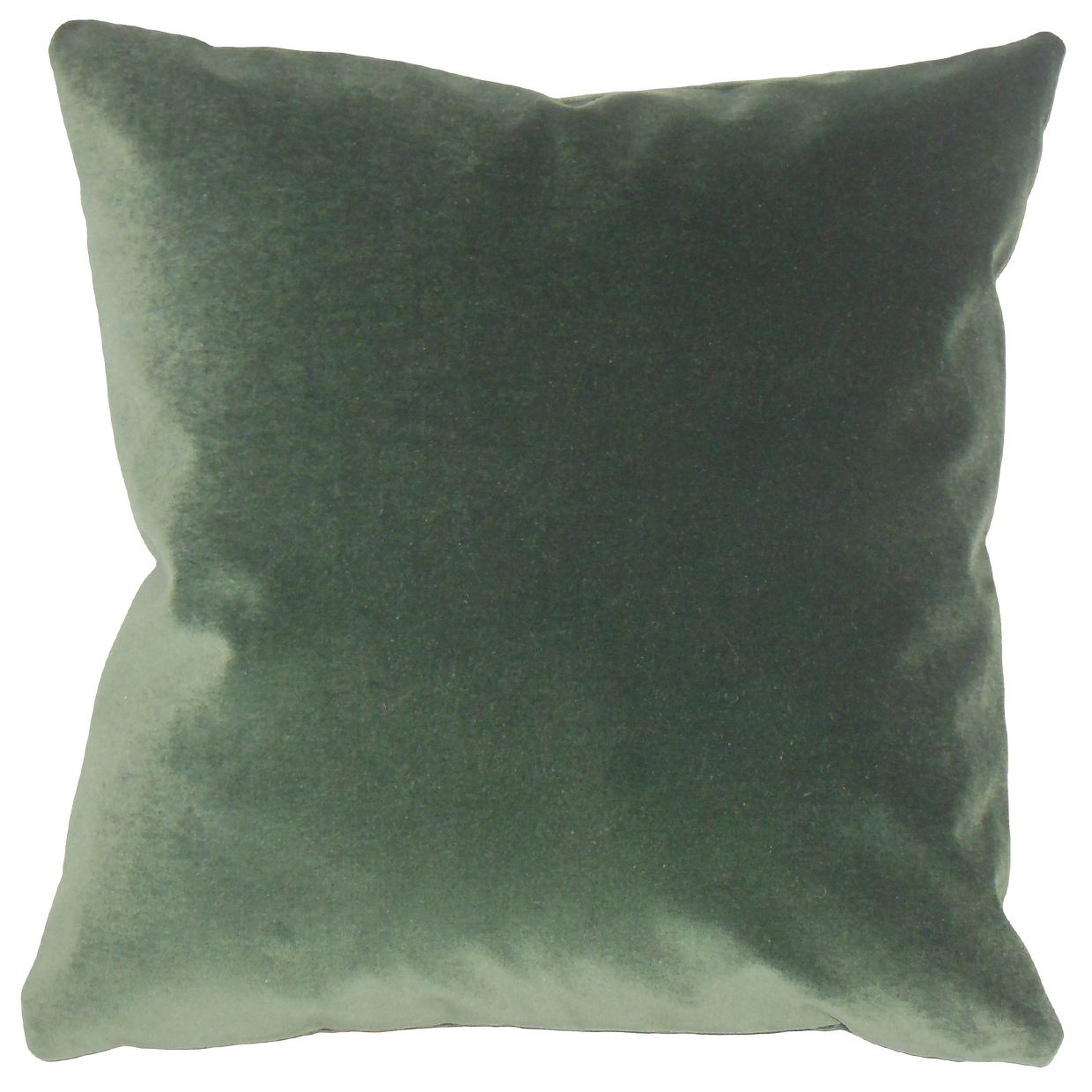 Classic Velvet Pillow, Green, 20" x 20" - Havenly Essentials