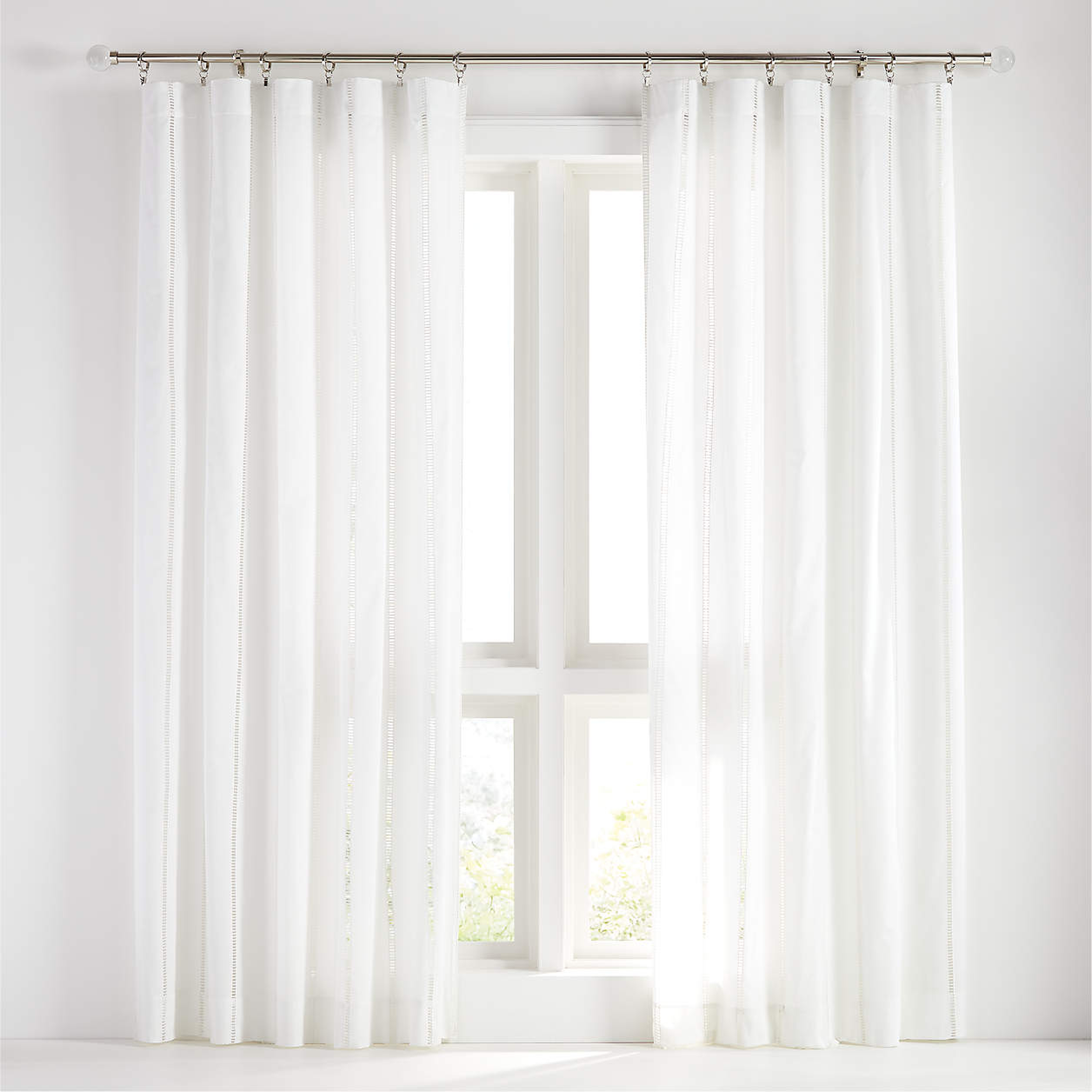 Eyelet White Curtain Panel 50"x108" - Crate and Barrel