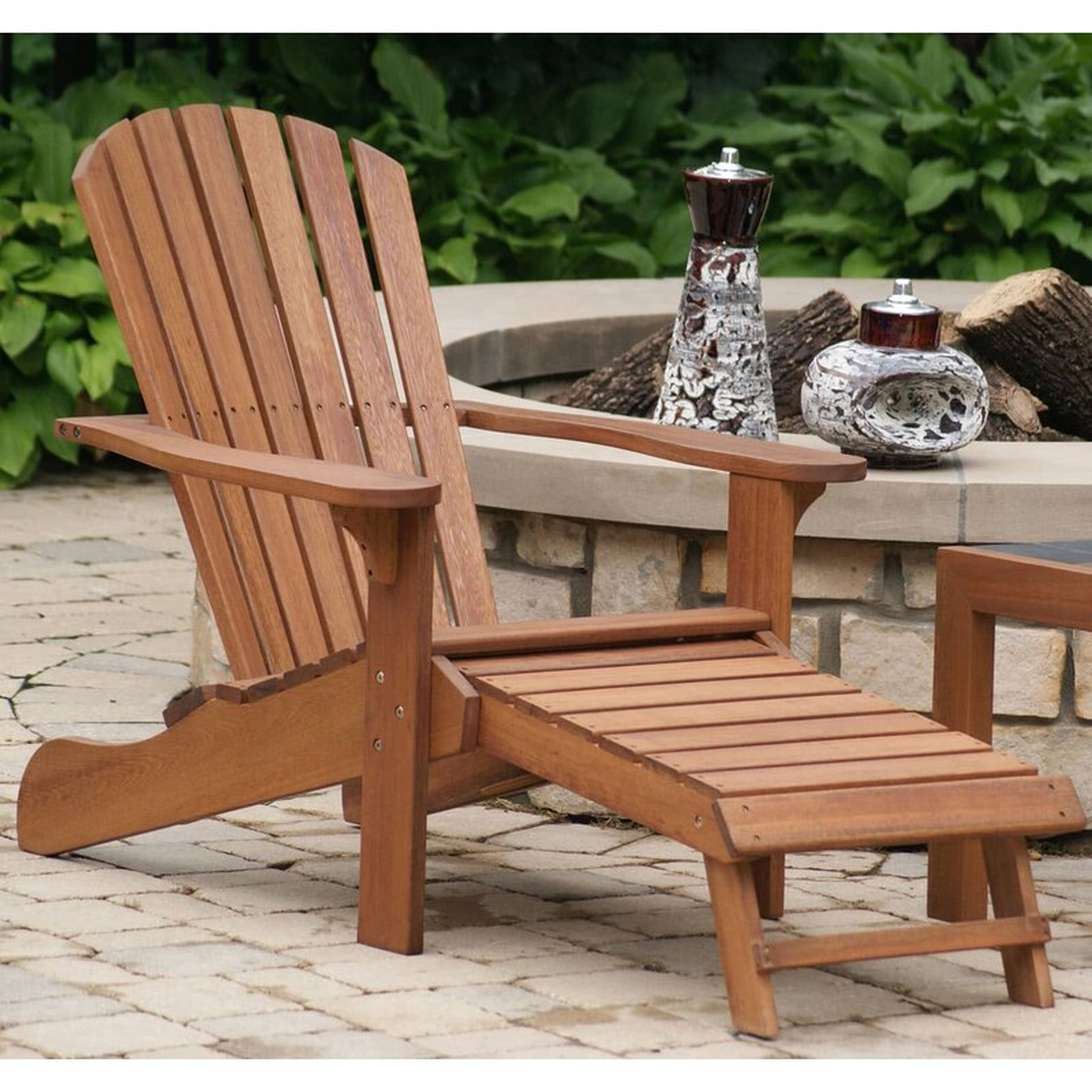 Aredale Gelston Solid Wood Adirondack Chair with Ottoman - Wayfair