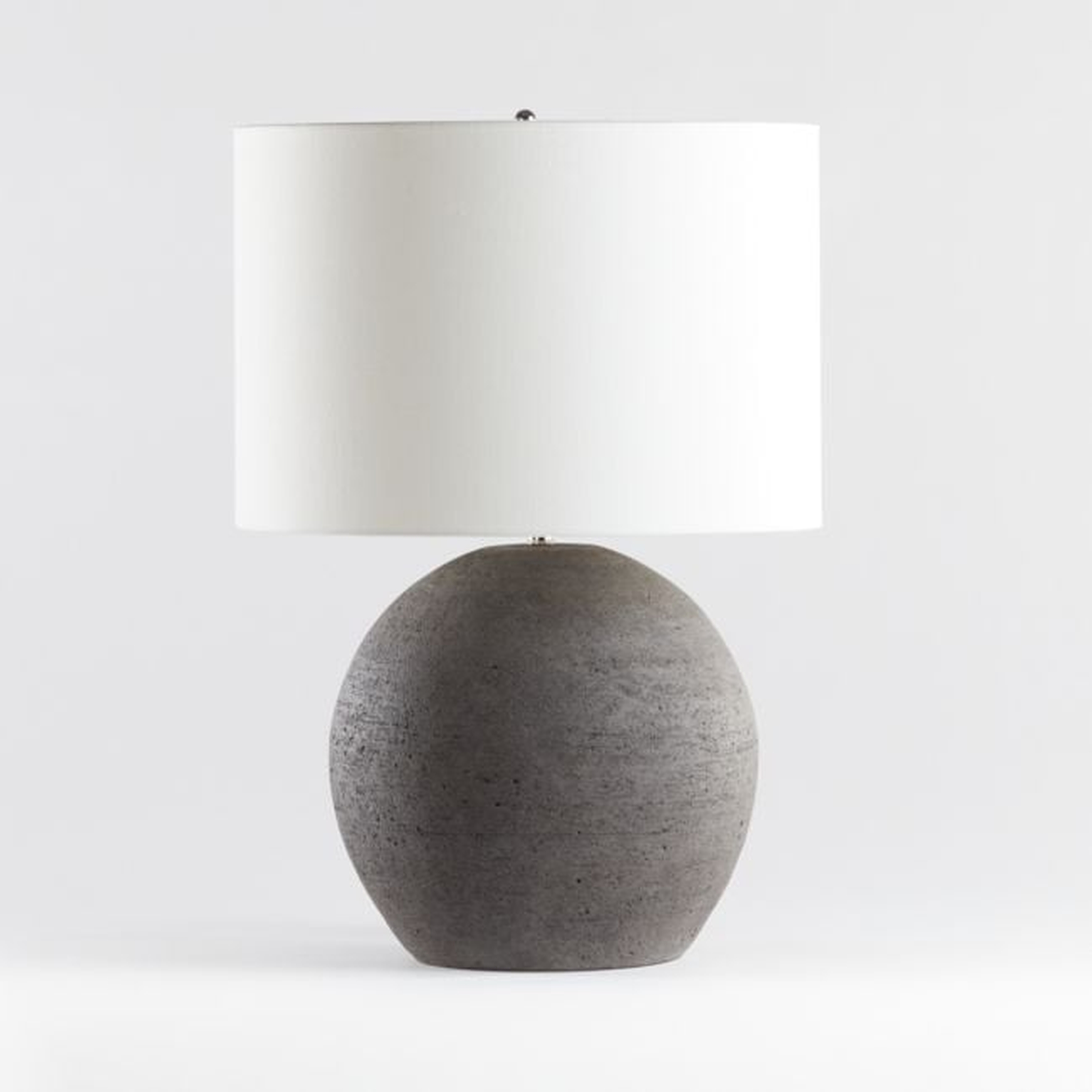 Esphera Grey Round Table Lamp, RESTOCK in mid may, 2025. - Crate and Barrel