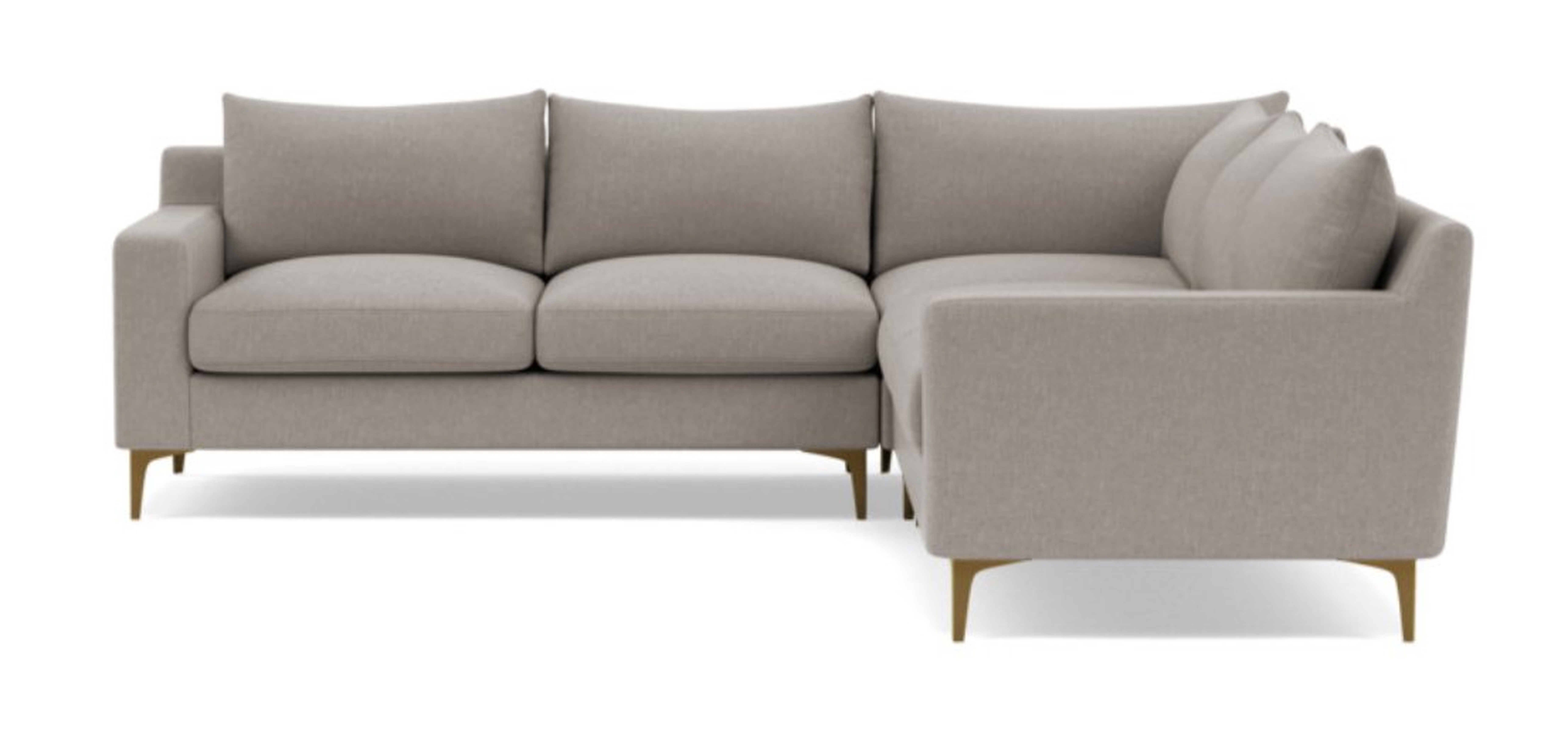 Sloan Corner 4 Seat Sectional Sofa - Iron Performance Basketweave/ Brass Plated L Leg - 121" - Upgraded Down Alternative Blend Cushions - Interior Define