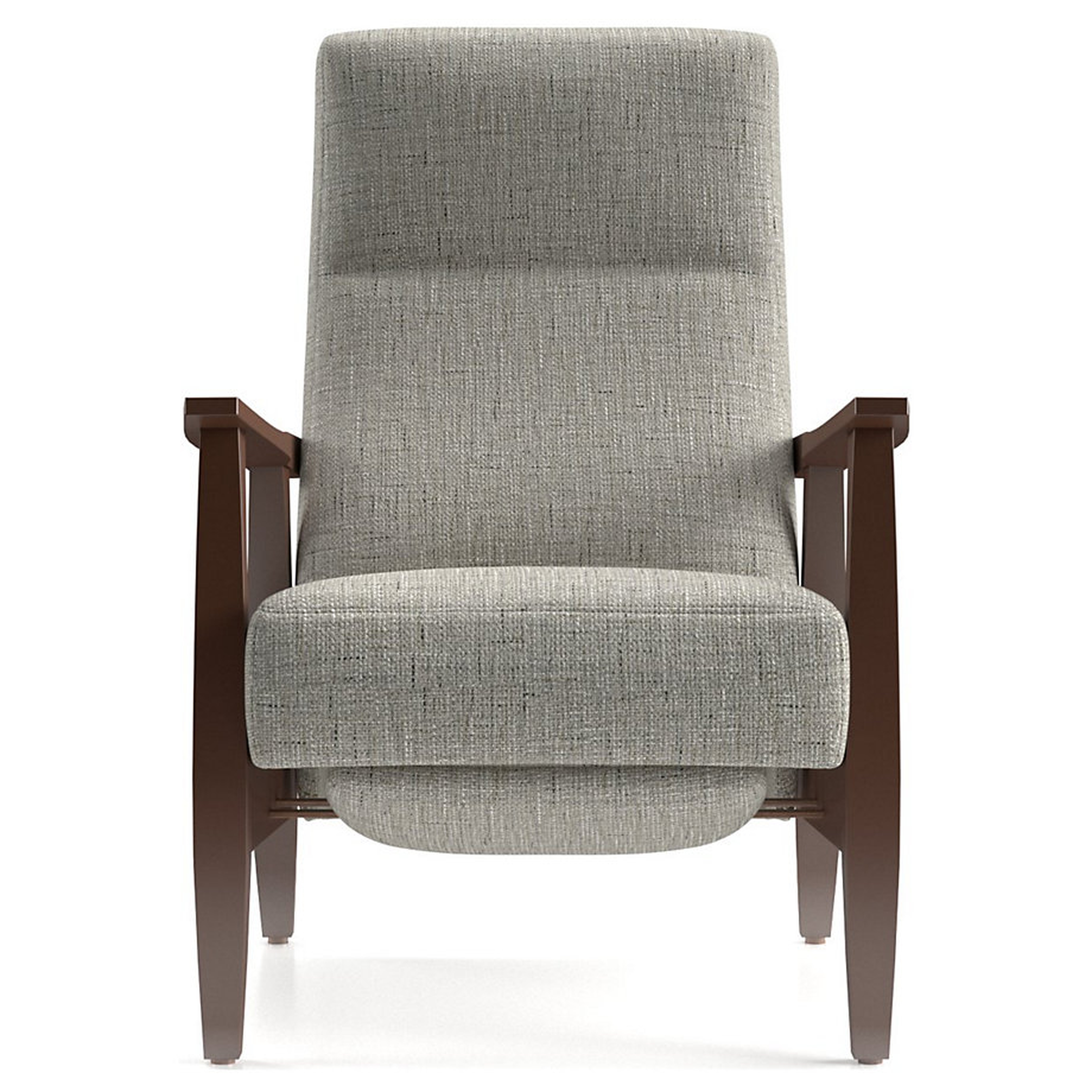 Greer Fabric Wood Arm Recliner - Crate and Barrel