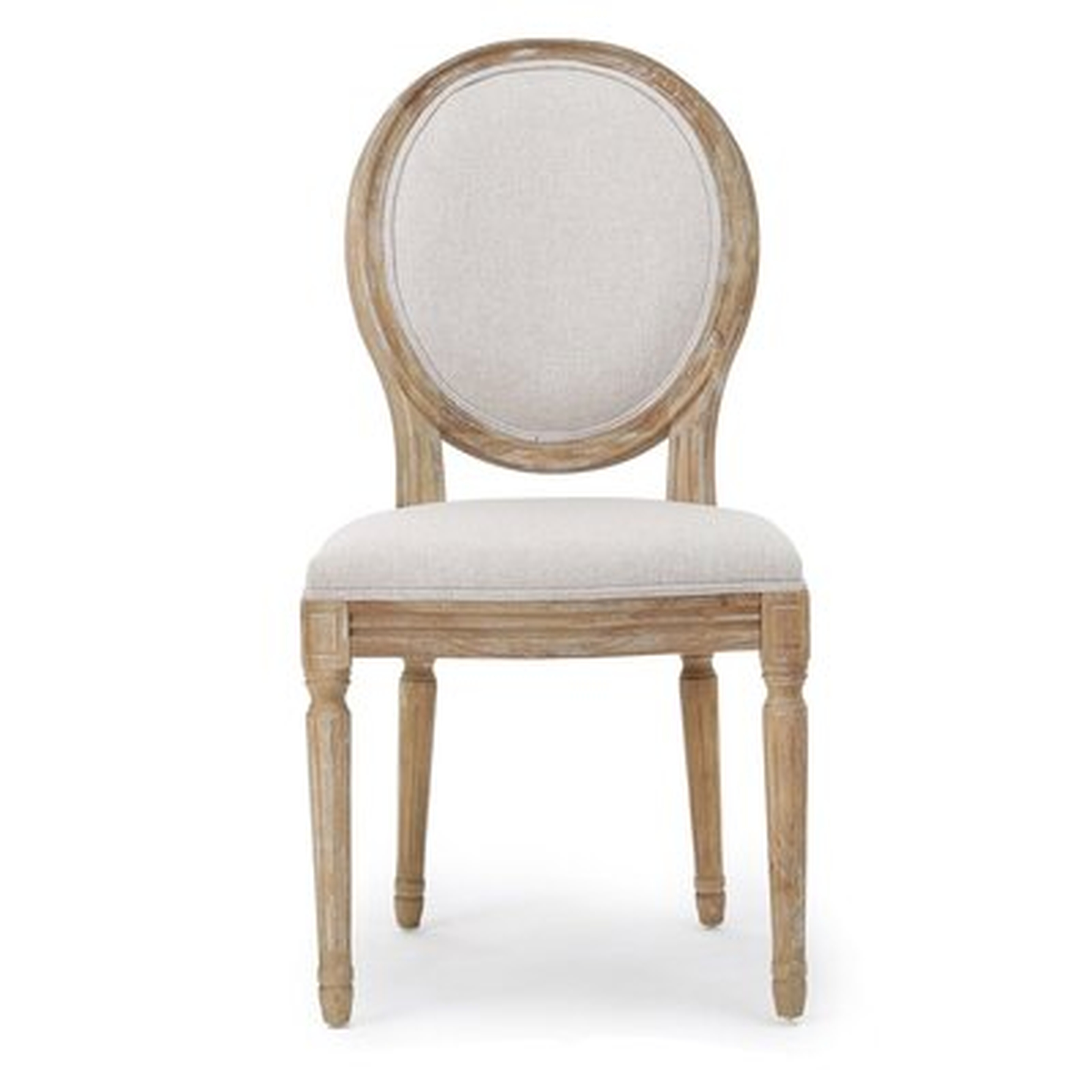 French Linen Round Back Dining Chair Gray Set Of 2 - Wayfair