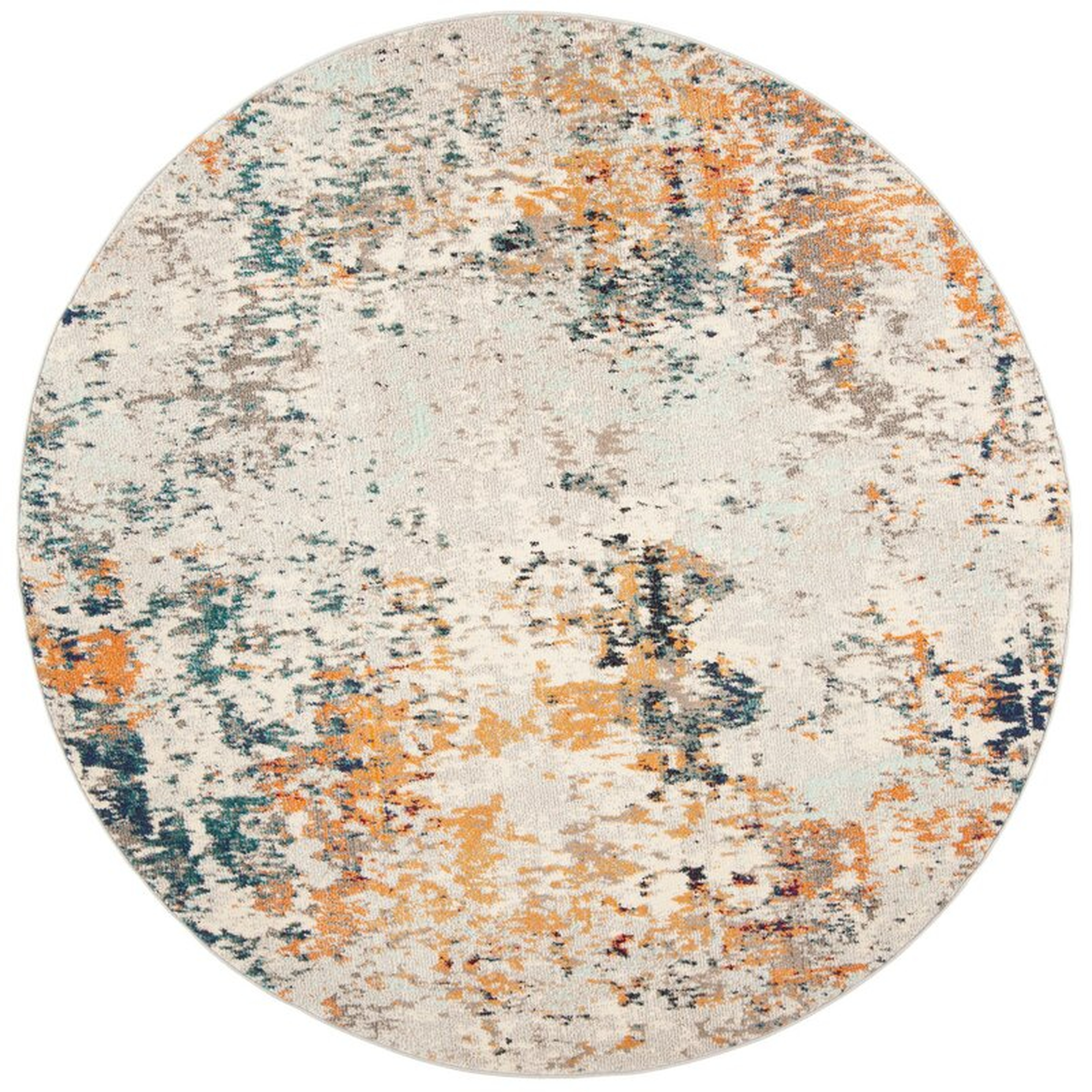 Neasa Abstract Gray/Orange Rug - Wayfair