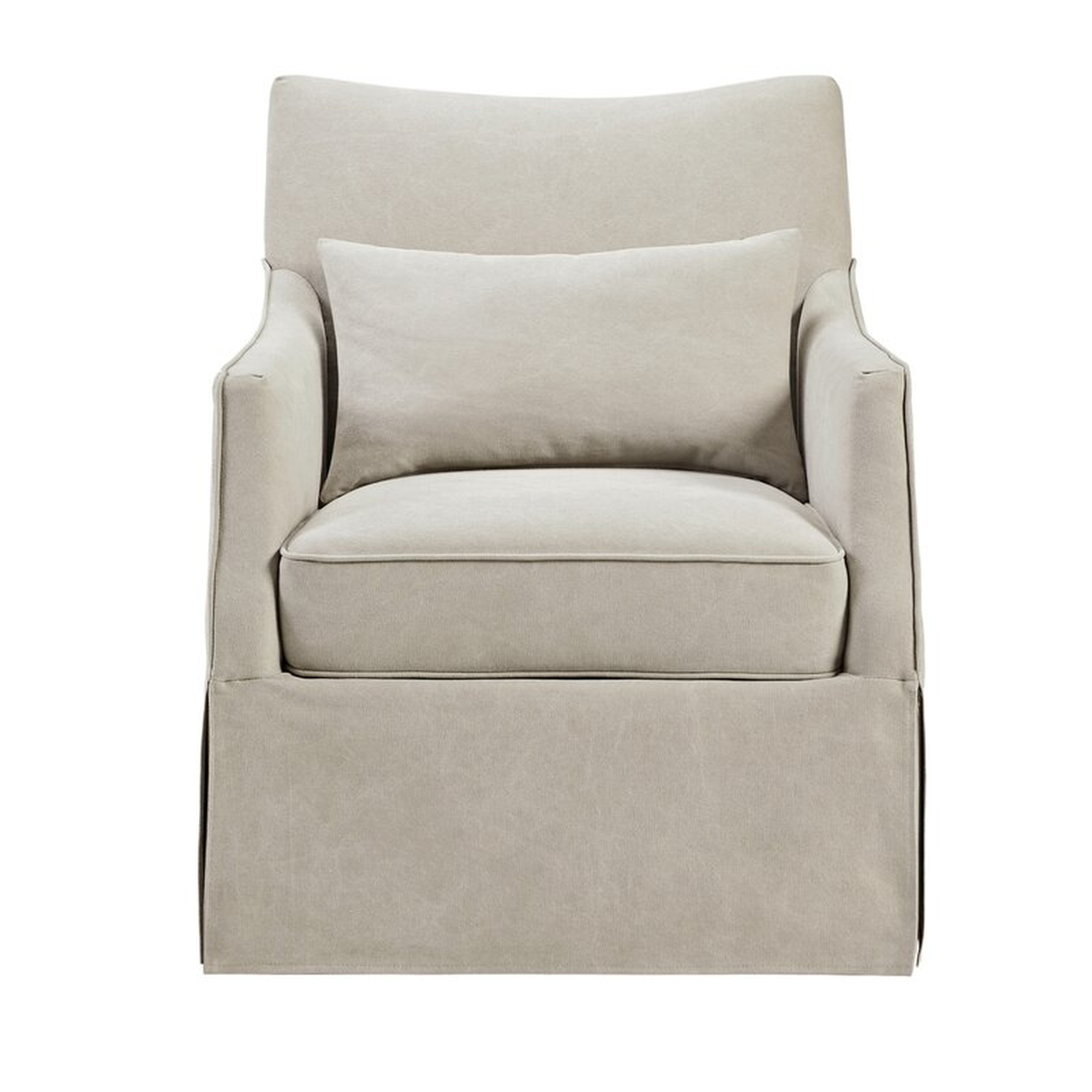 Martha Stewart London Farmhouse Skirted Swivel Chair with Lumbar Pillow - Wayfair