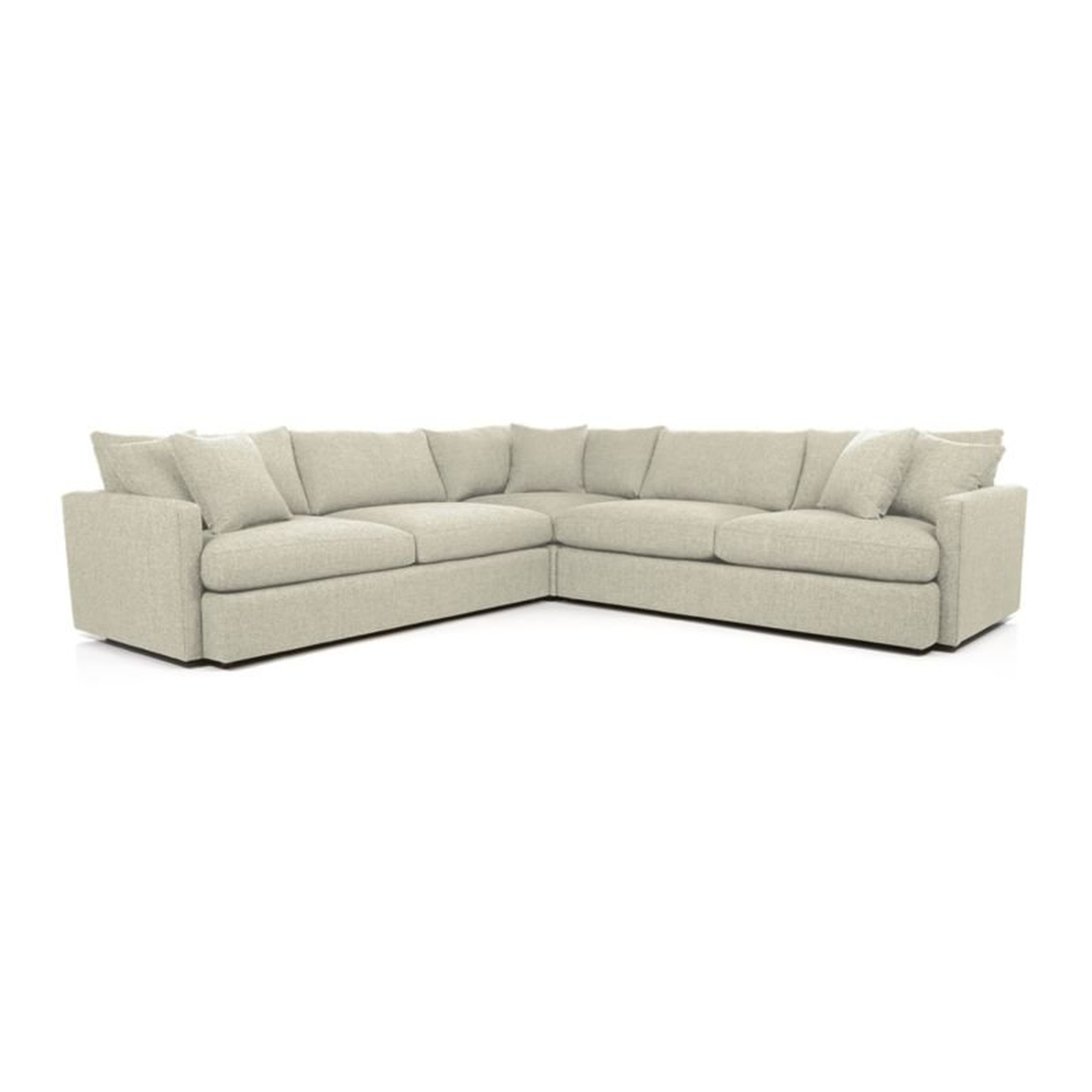 Lounge Deep 3-Piece Sectional Sofa - Taft Cement- Purchase now and we'll ship when it's available. Estimated in early March. - Crate and Barrel