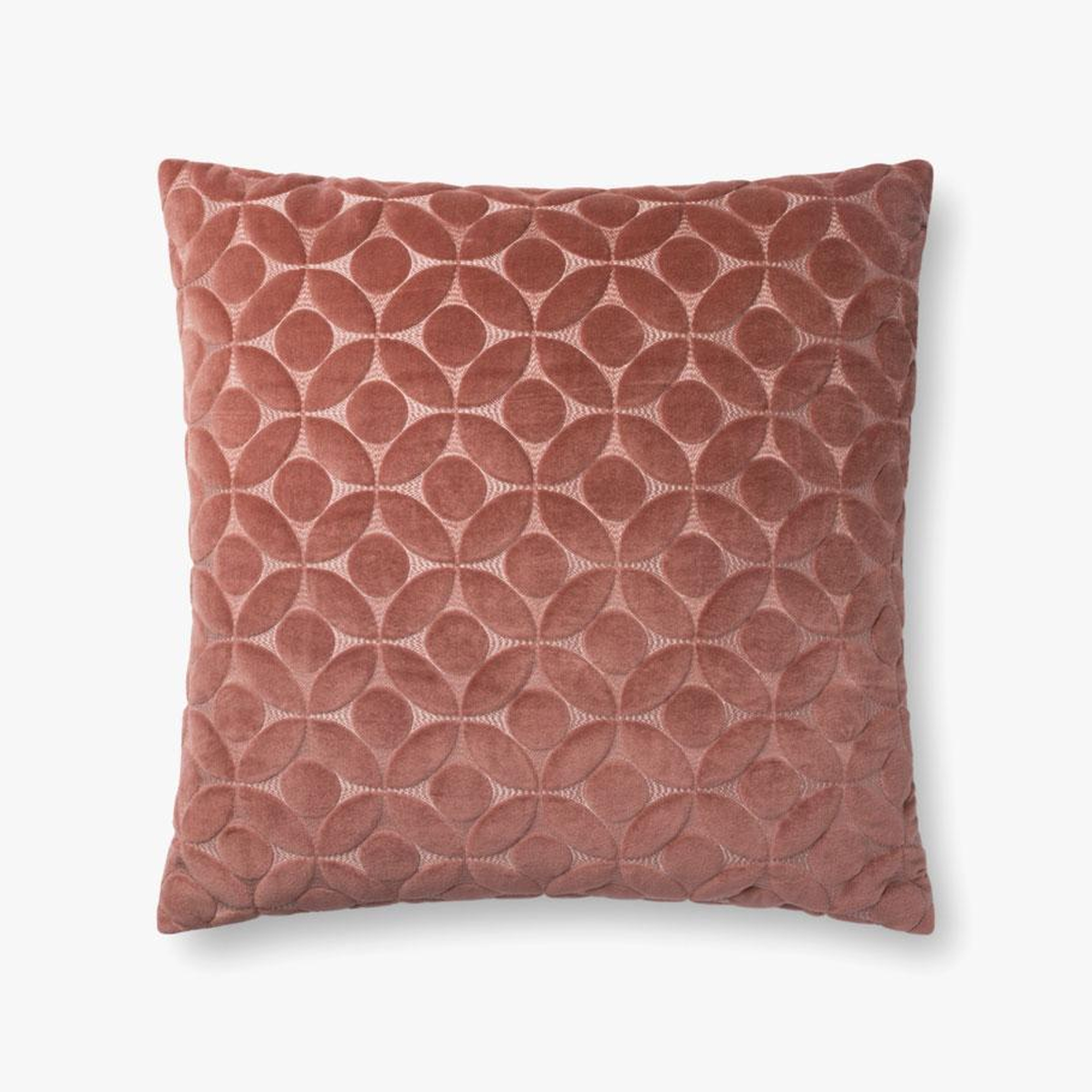 Loloi PILLOWS P0864 Rose 22" x 22" Cover w/Poly - Loloi Rugs