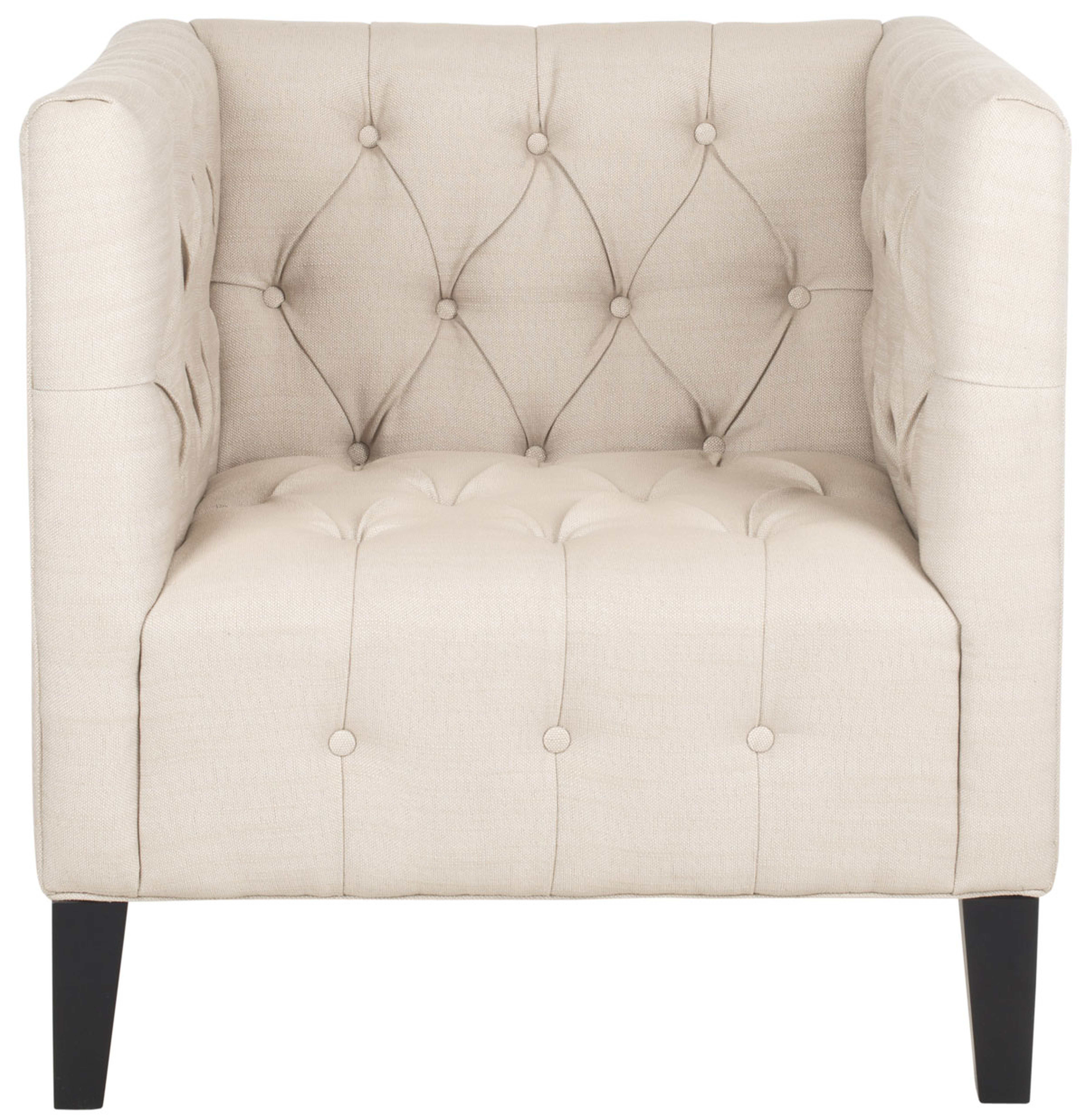 Glen Tufted Club Chair - Beige/Black - Safavieh - Safavieh