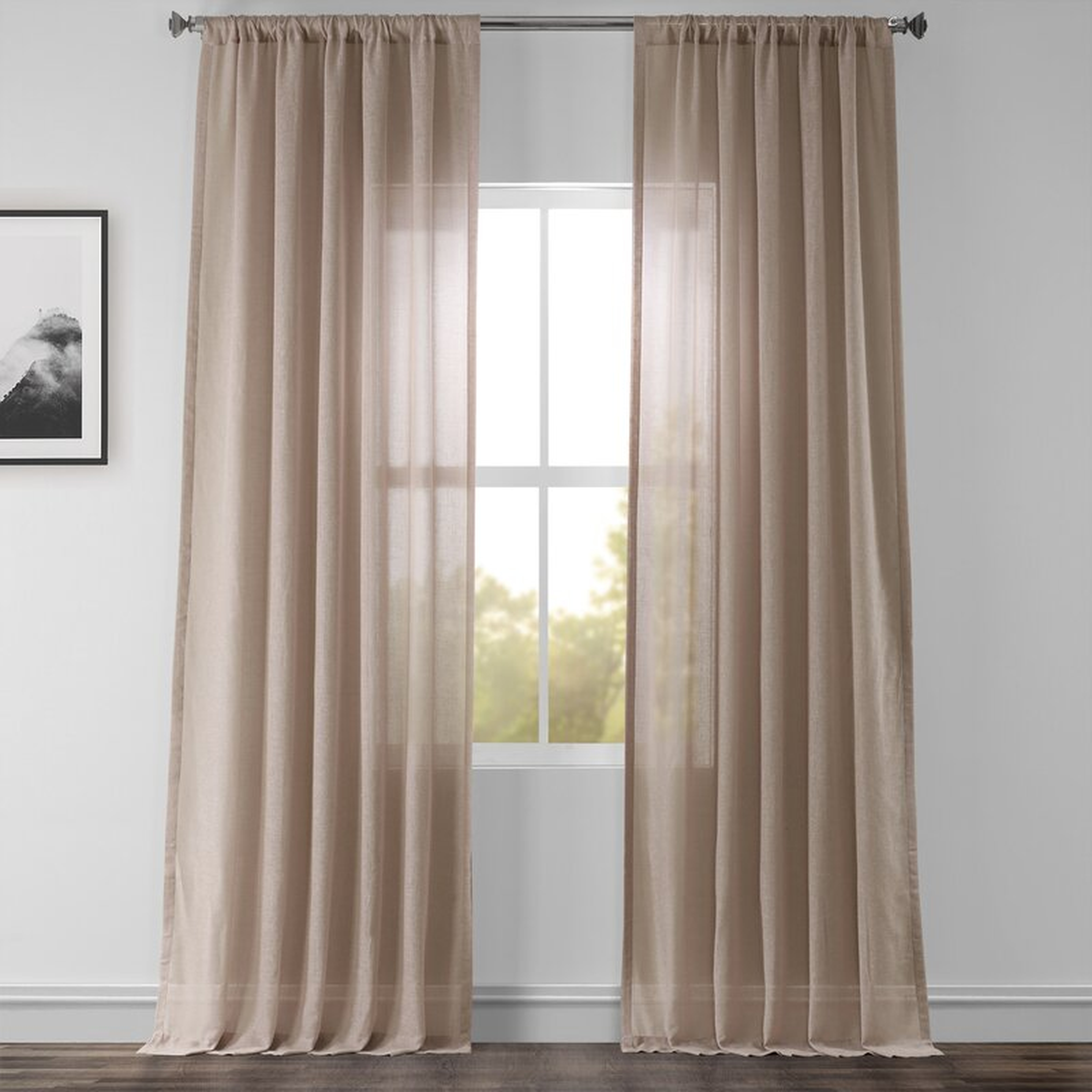 Cris Solid Sheer Rod Pocket Single Curtain Panel - Wayfair