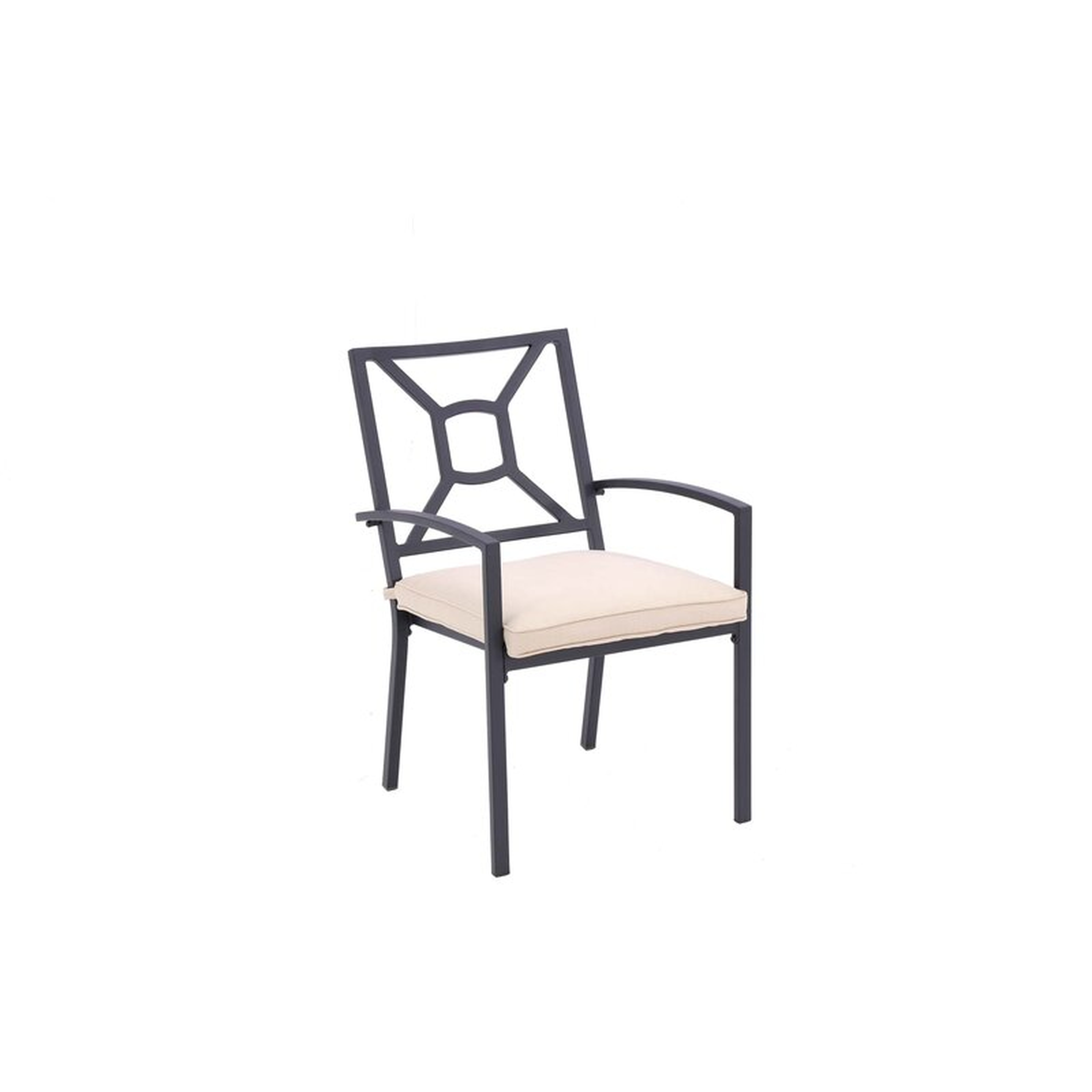 Skidaway Stacking Patio Dining Armchair with Cushion (Set of 2) - Wayfair
