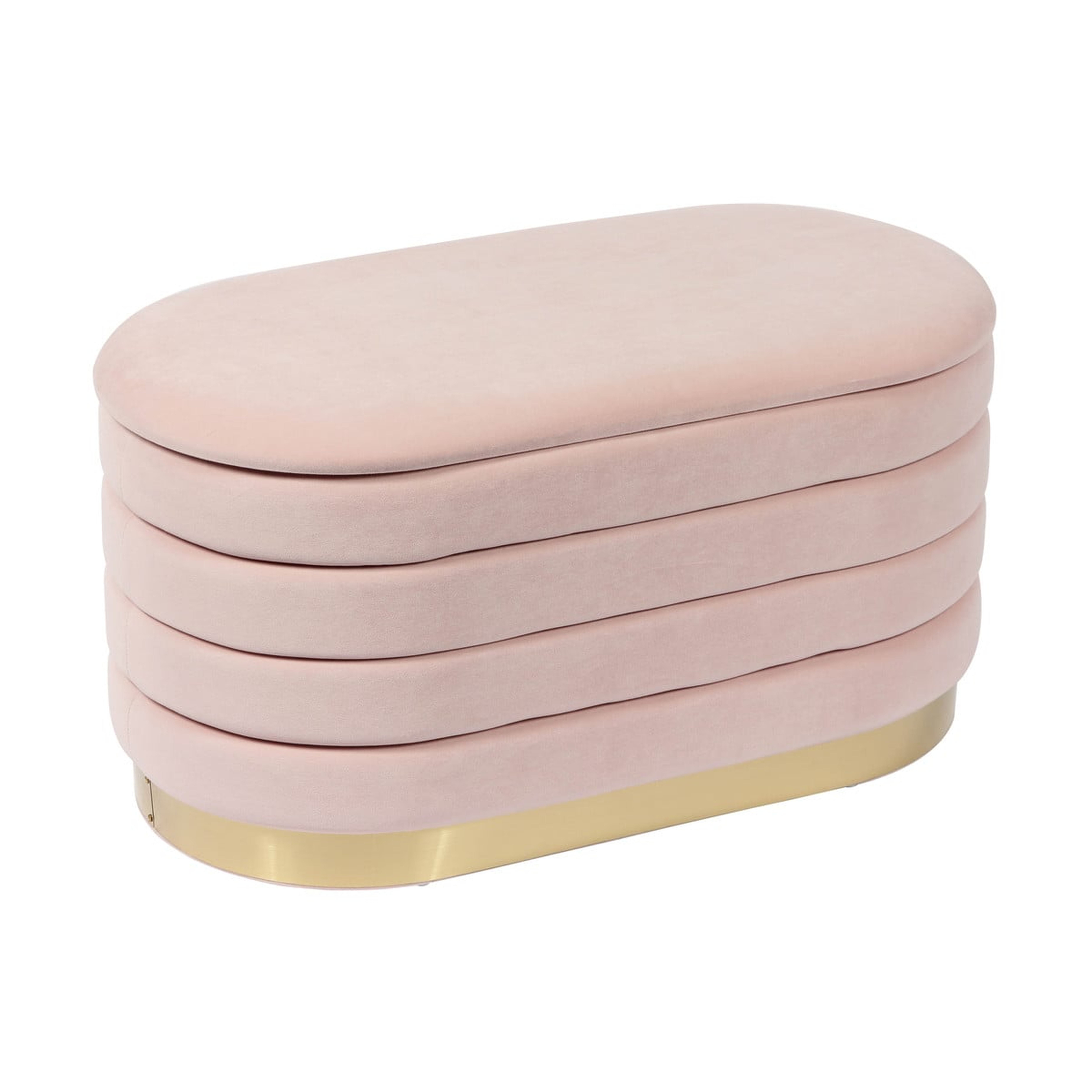 Lillian Blush Velvet Storage Bench - TOV FURNITURE