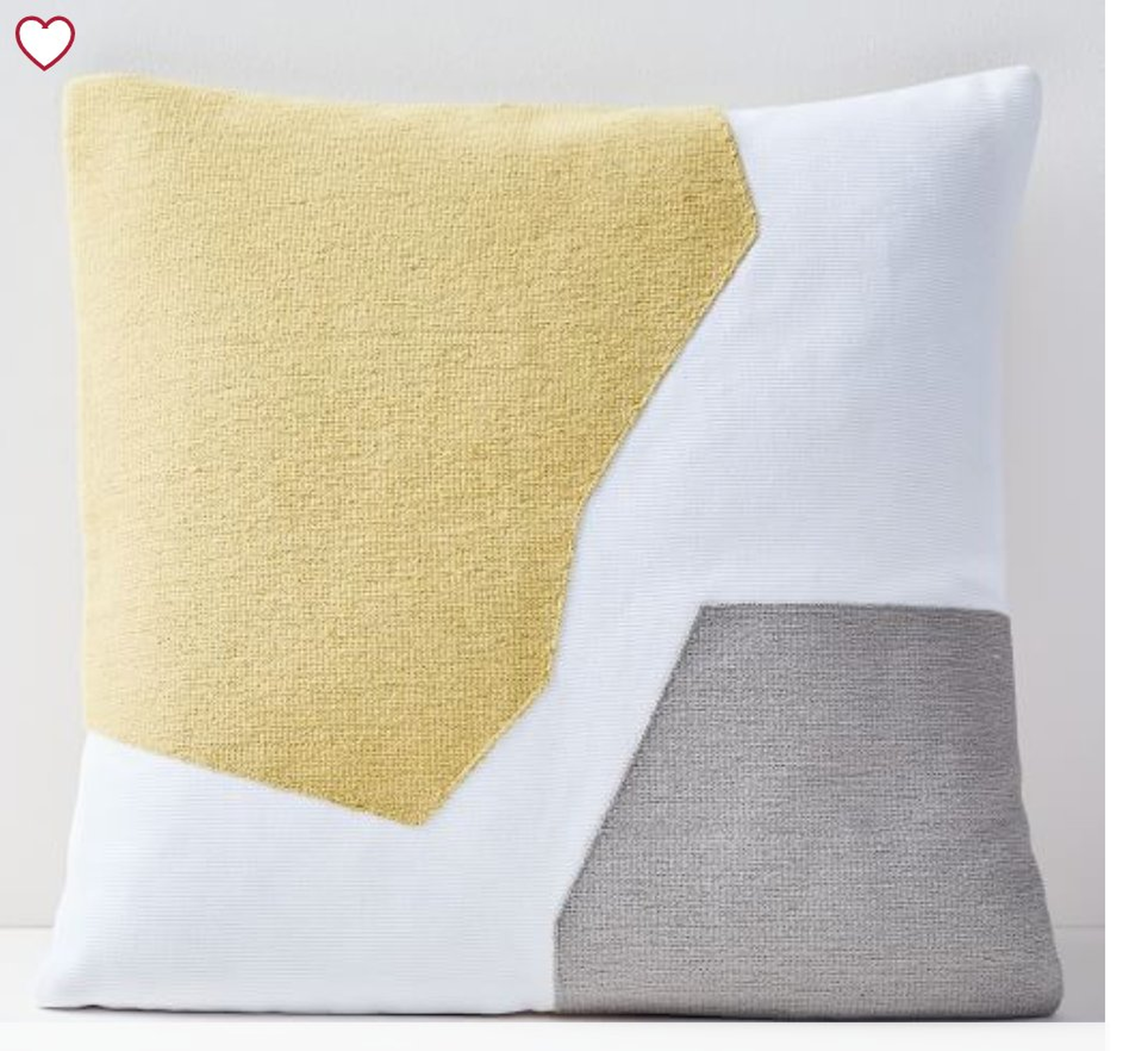Corded Minimalist Geo Pillow Cover, Yellow Stone, 20"x20" - West Elm