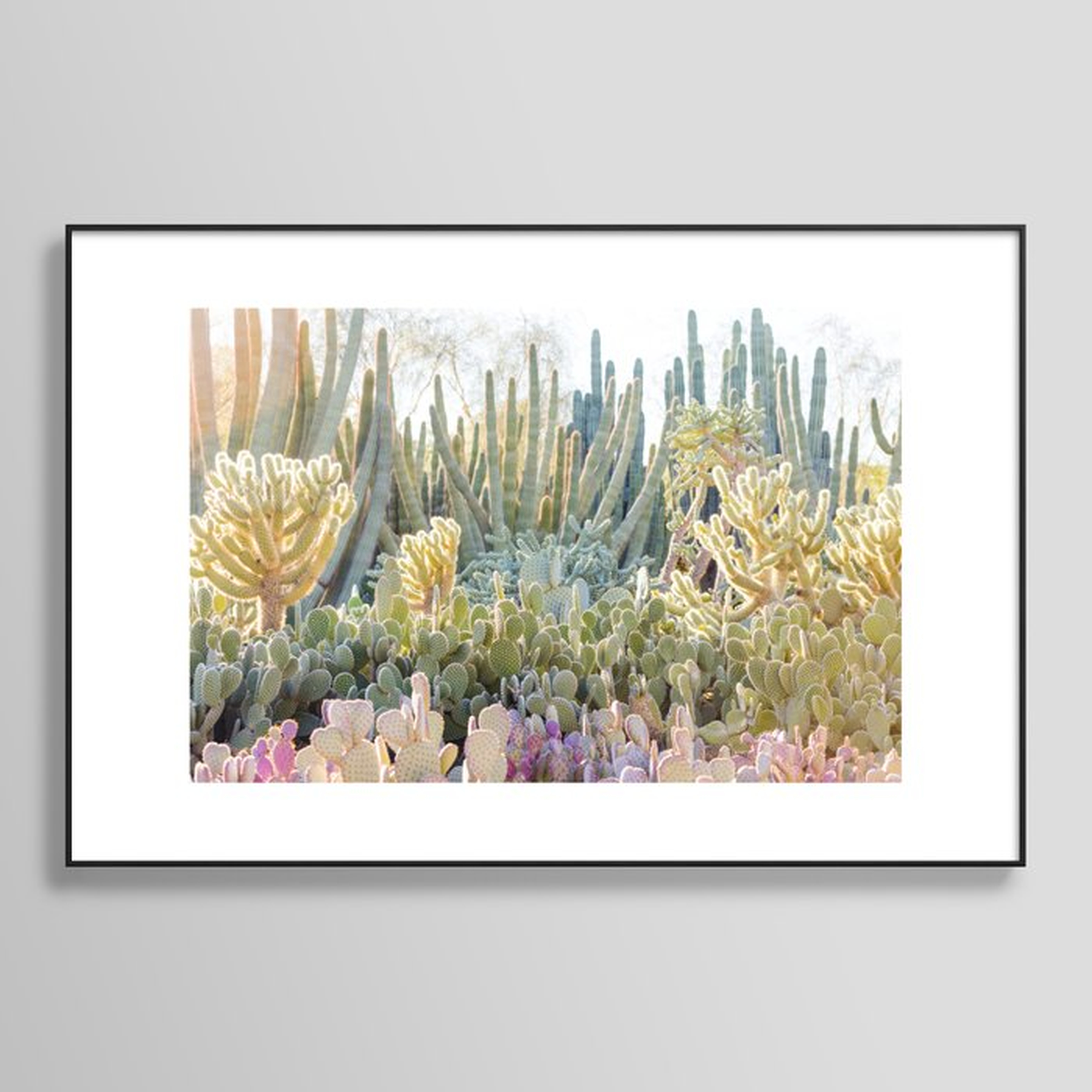 Desert Cactus Framed Art Print  24"x36" // Black metallic frame - Society6