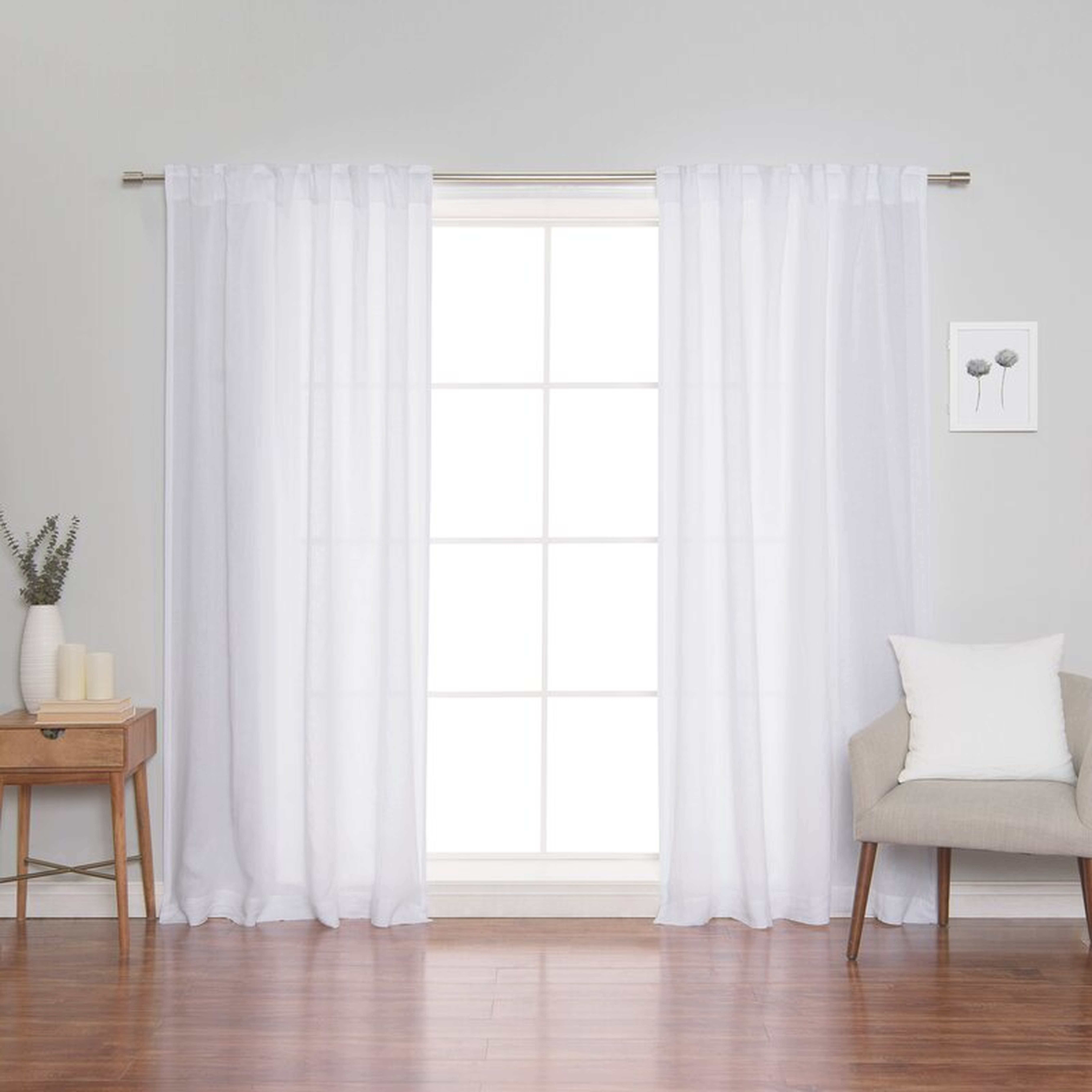 Isadora Linen Back Tab Solid Semi-Sheer Single Curtain Panel - Wayfair