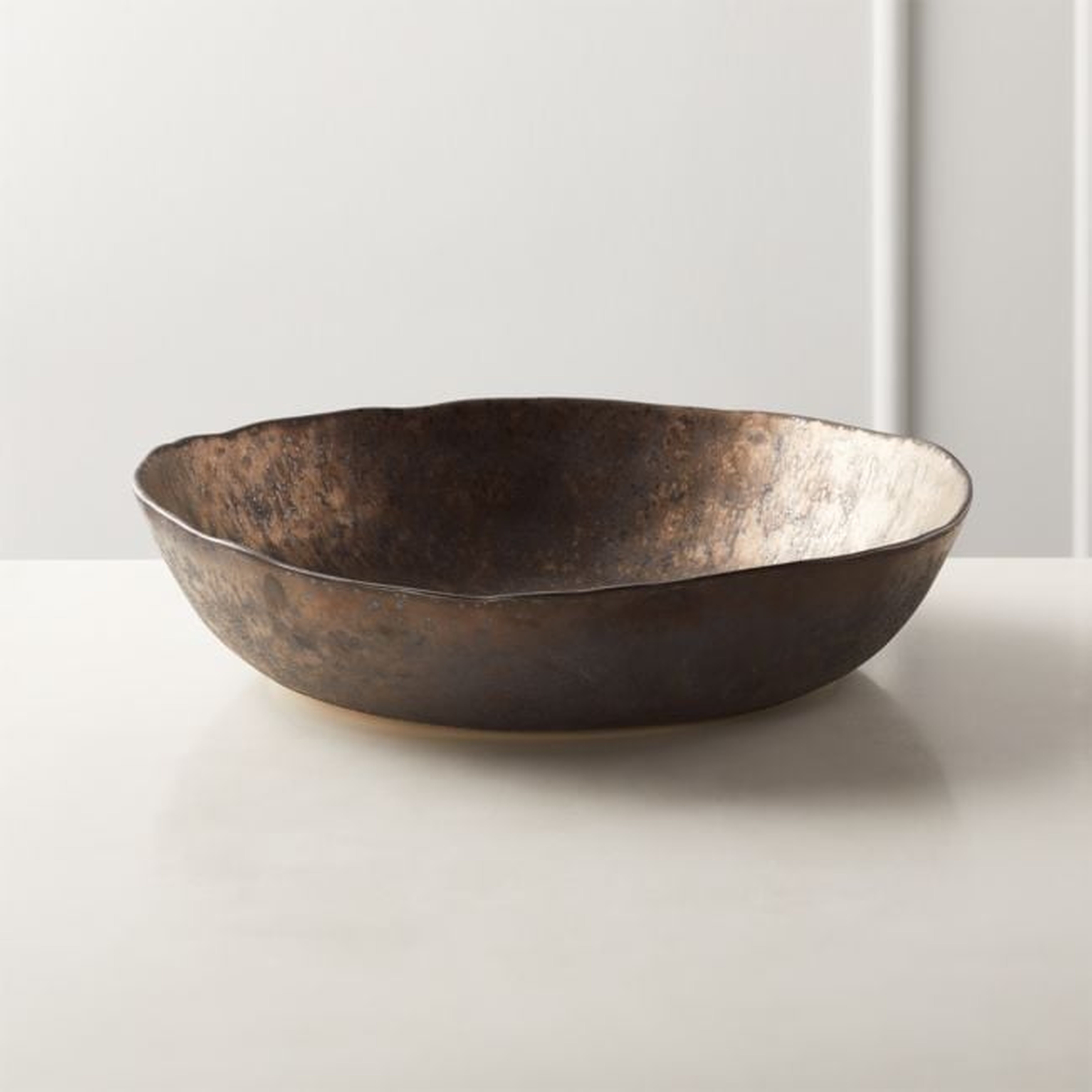 Damascene Bronze Metallic Serving Bowl - CB2