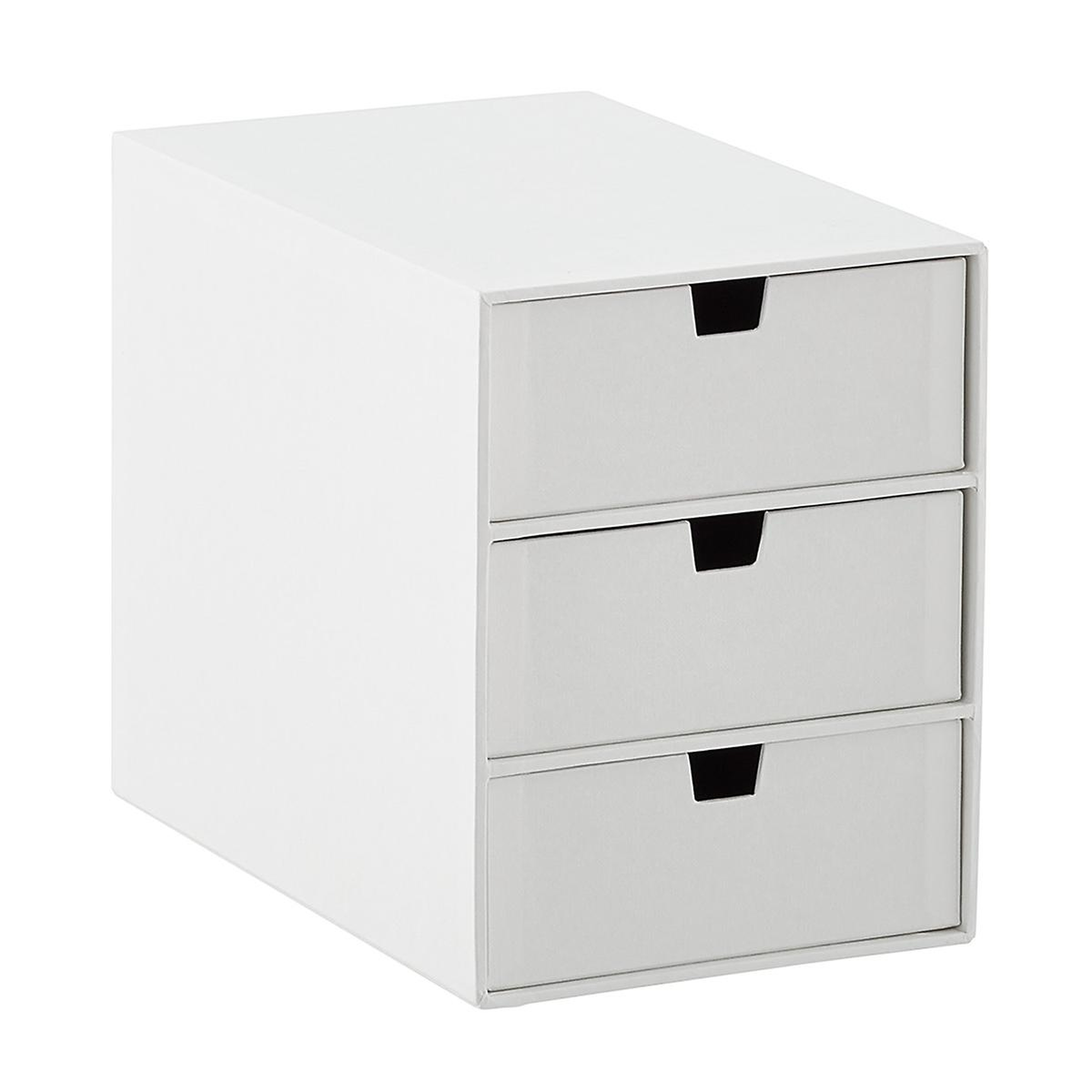 Bigso White Stockholm 3-Drawer Box - containerstore.com