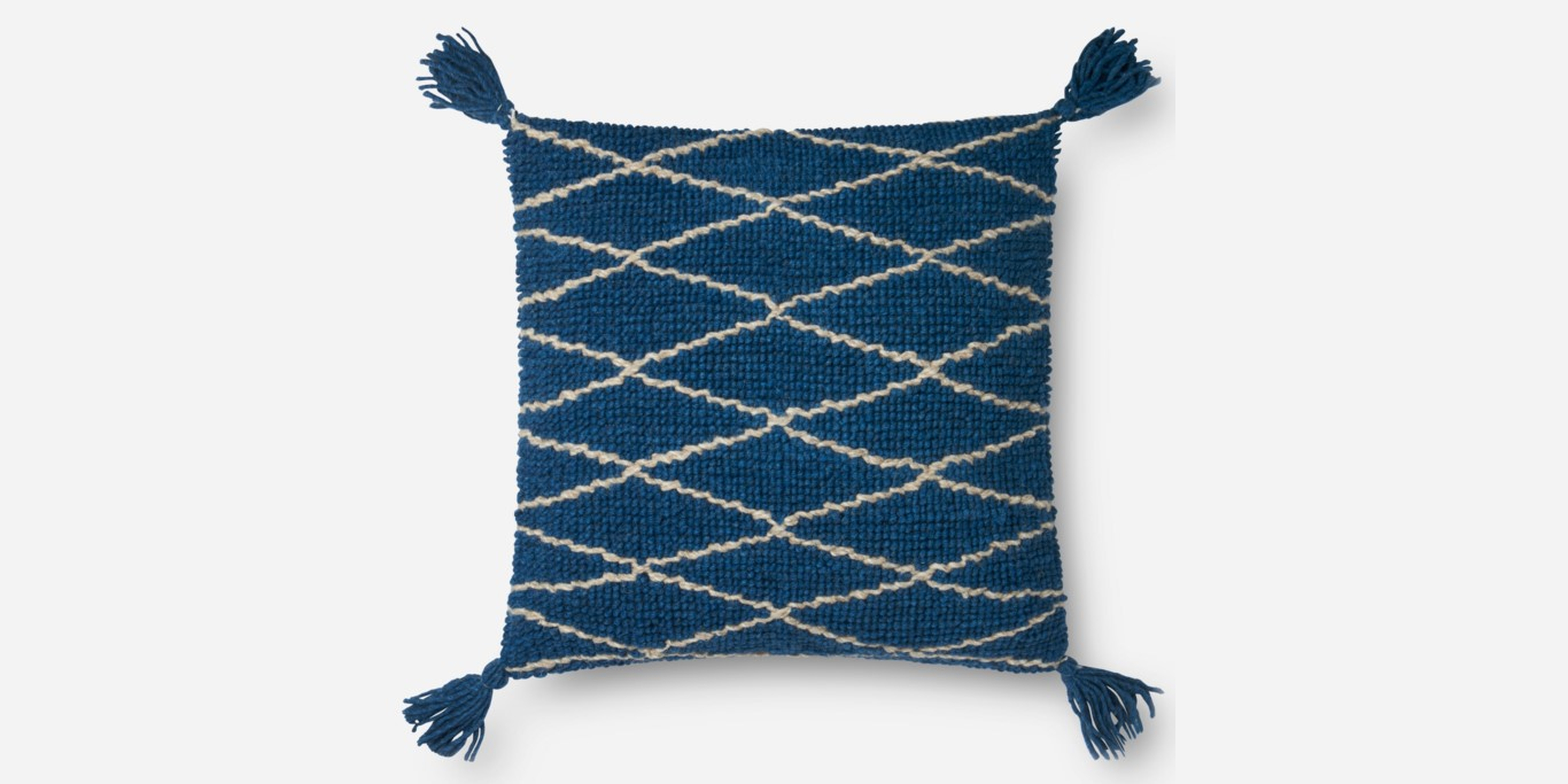 PILLOWS - BLUE - 22" X 22" - with poly insert - Loloi Rugs