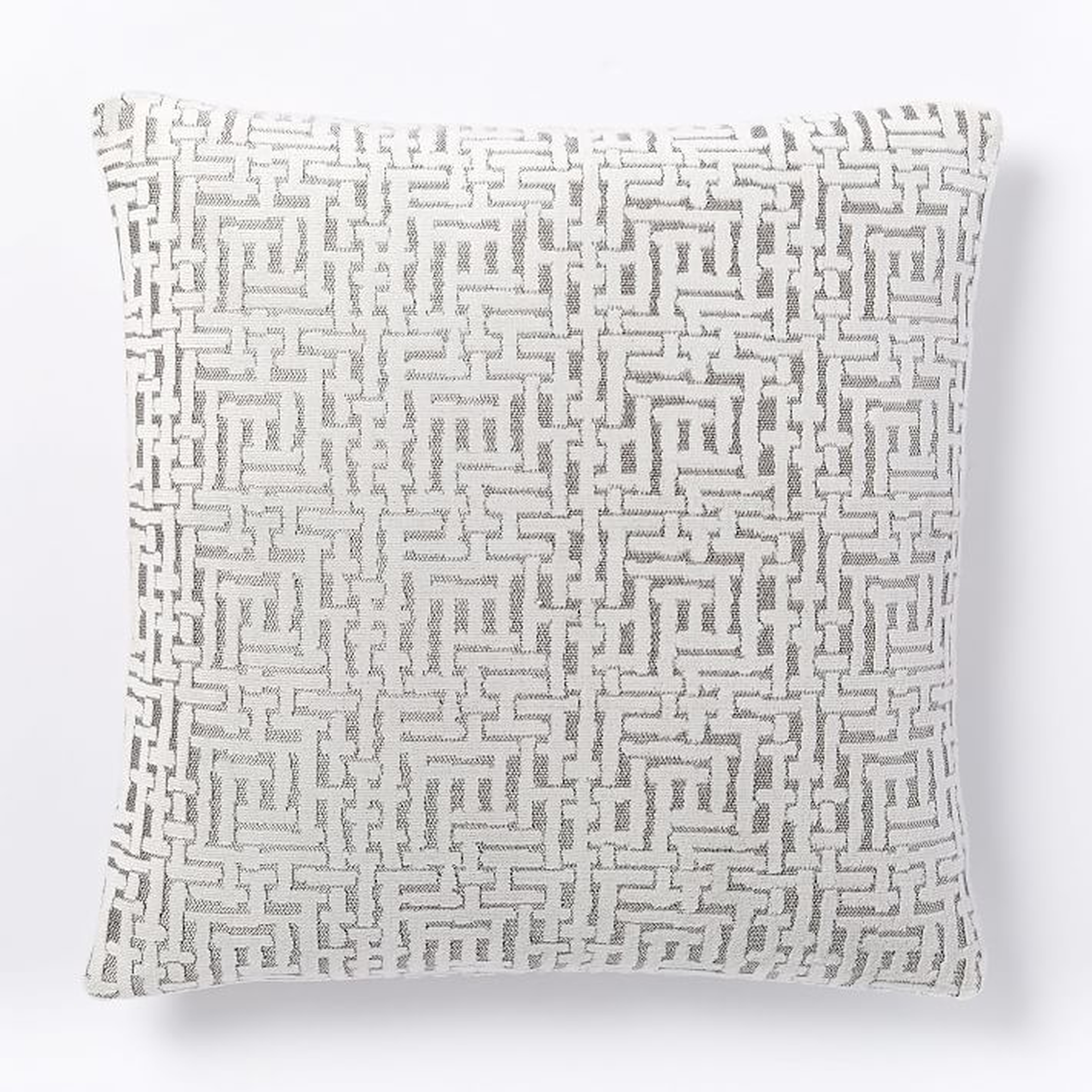 Allover Crosshatch Jacquard Velvet Pillow Cover, Stone White, 20"x20", Set of 2 - West Elm