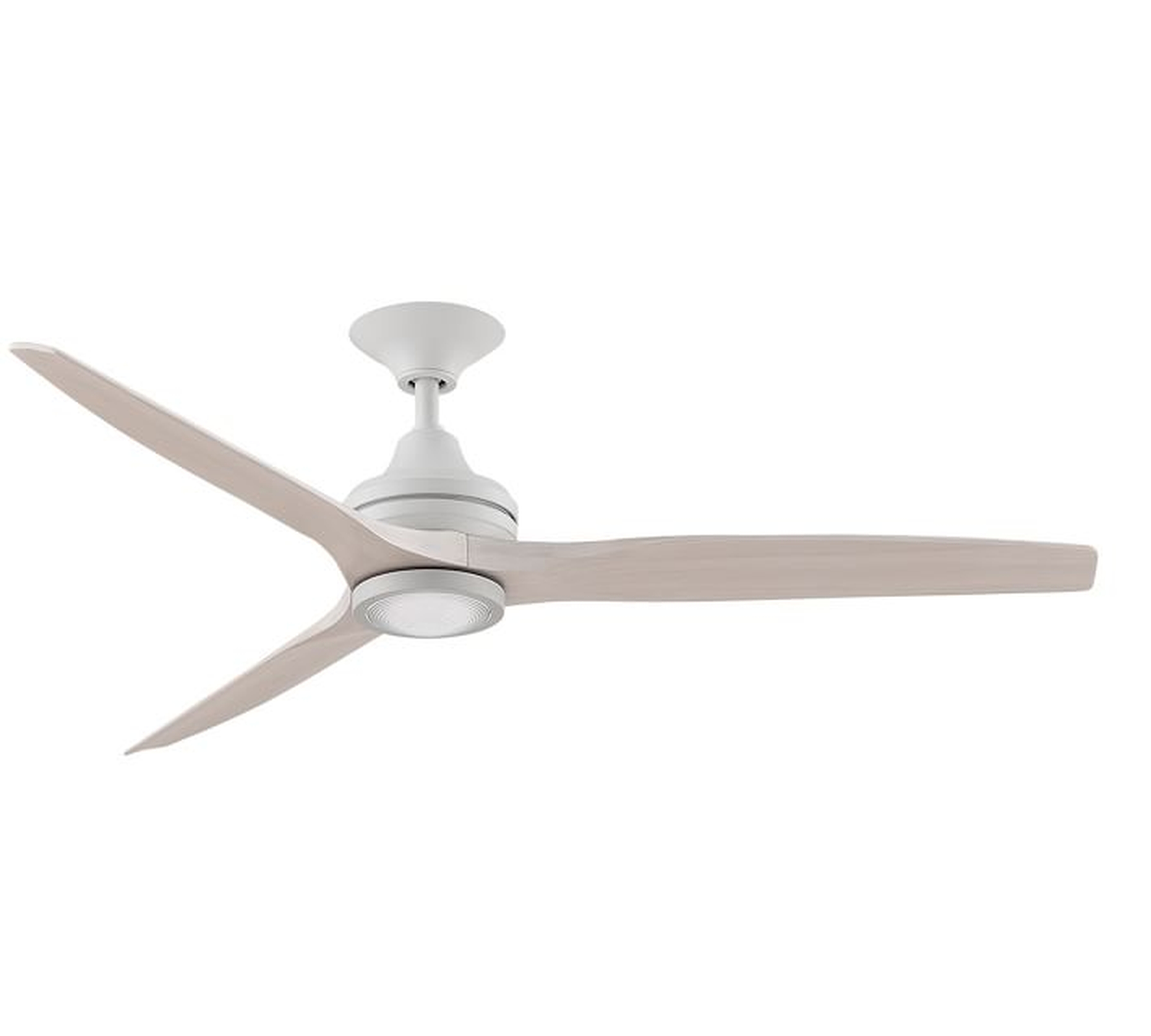 60" Spitfire Indoor/Outdoor Ceiling Fan With LED Kit, Matte White Motor With White Washed Blades - Pottery Barn
