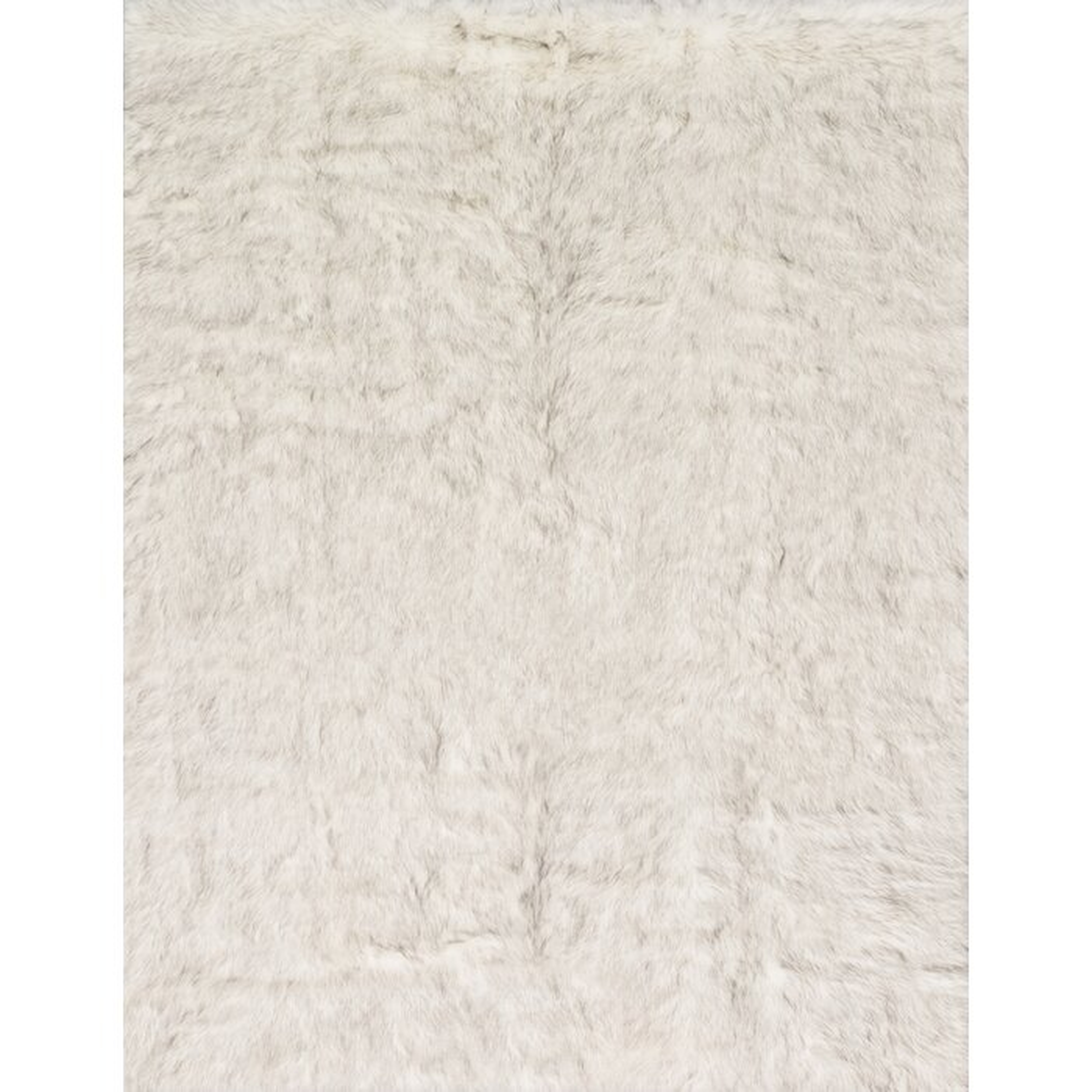 Ashleigh Faux Fur Ivory/Grey Area Rug (Small) - Wayfair