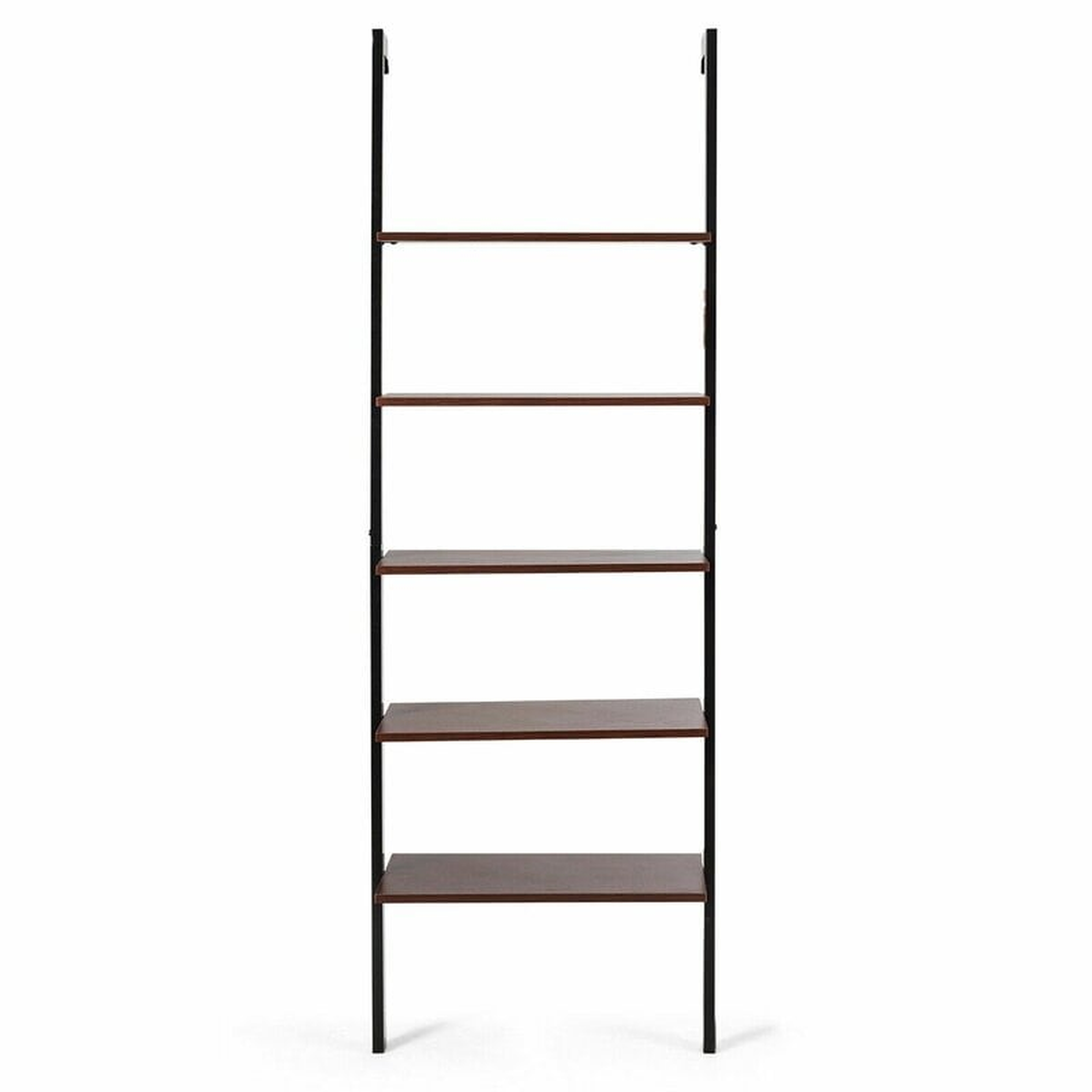 5-tier Ladder Shelf Wood Wall Mounted Bookshelf, Metal Frame Display Shelf - Wayfair