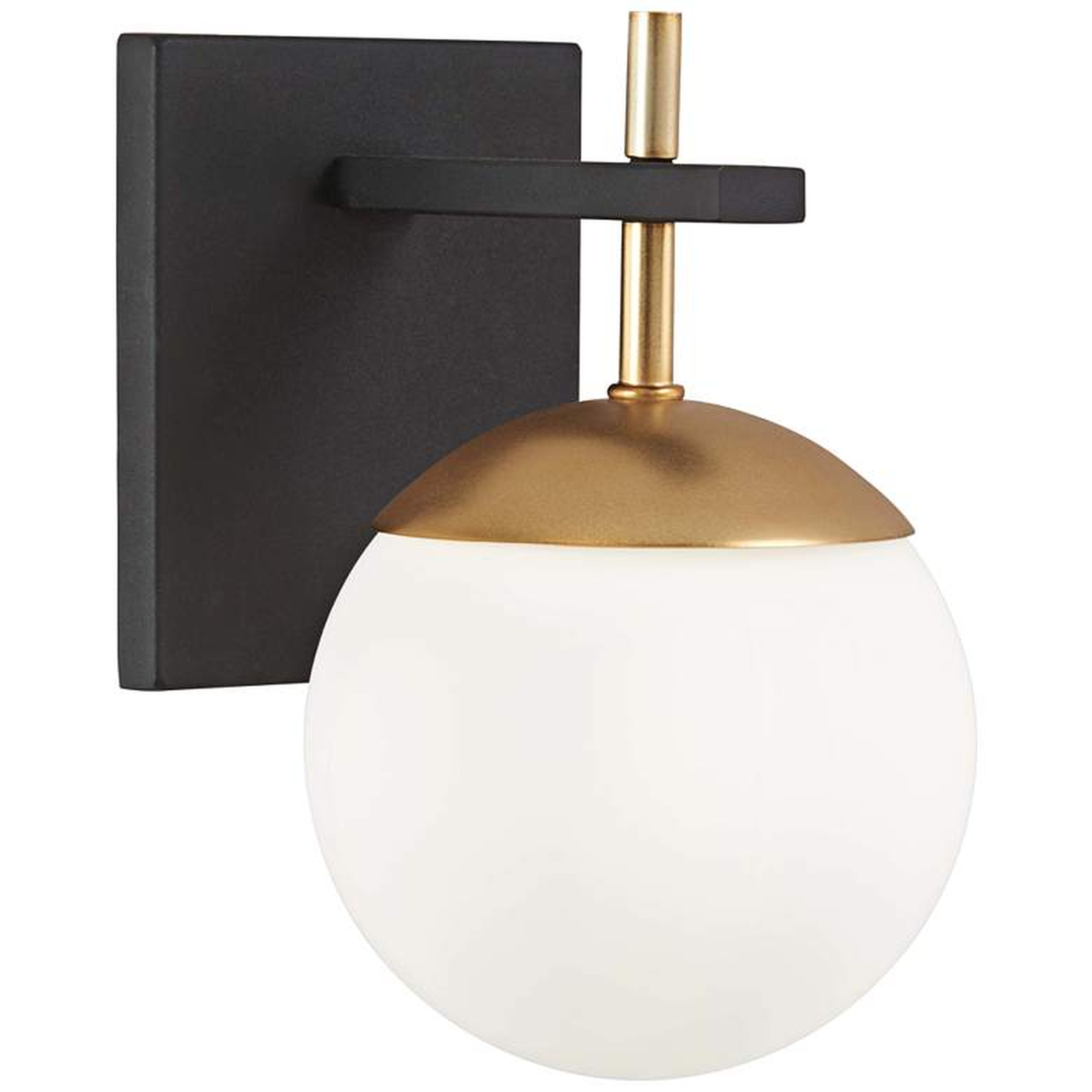 George Kovacs Alluria 9 3/4" High Black and Gold Wall Sconce - Style # 56G90 - Lamps Plus