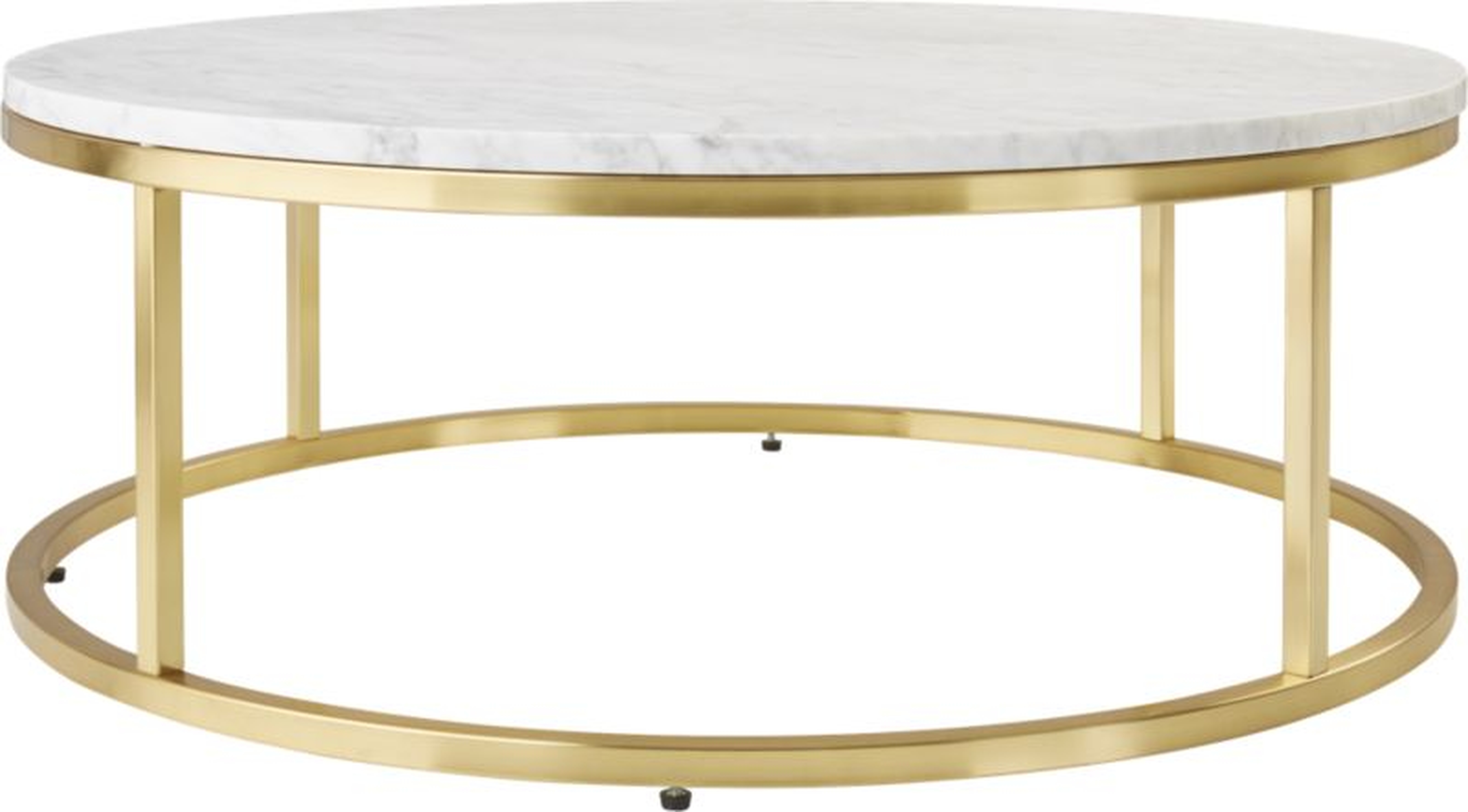 Smart Round Table, Marble & Brass - CB2
