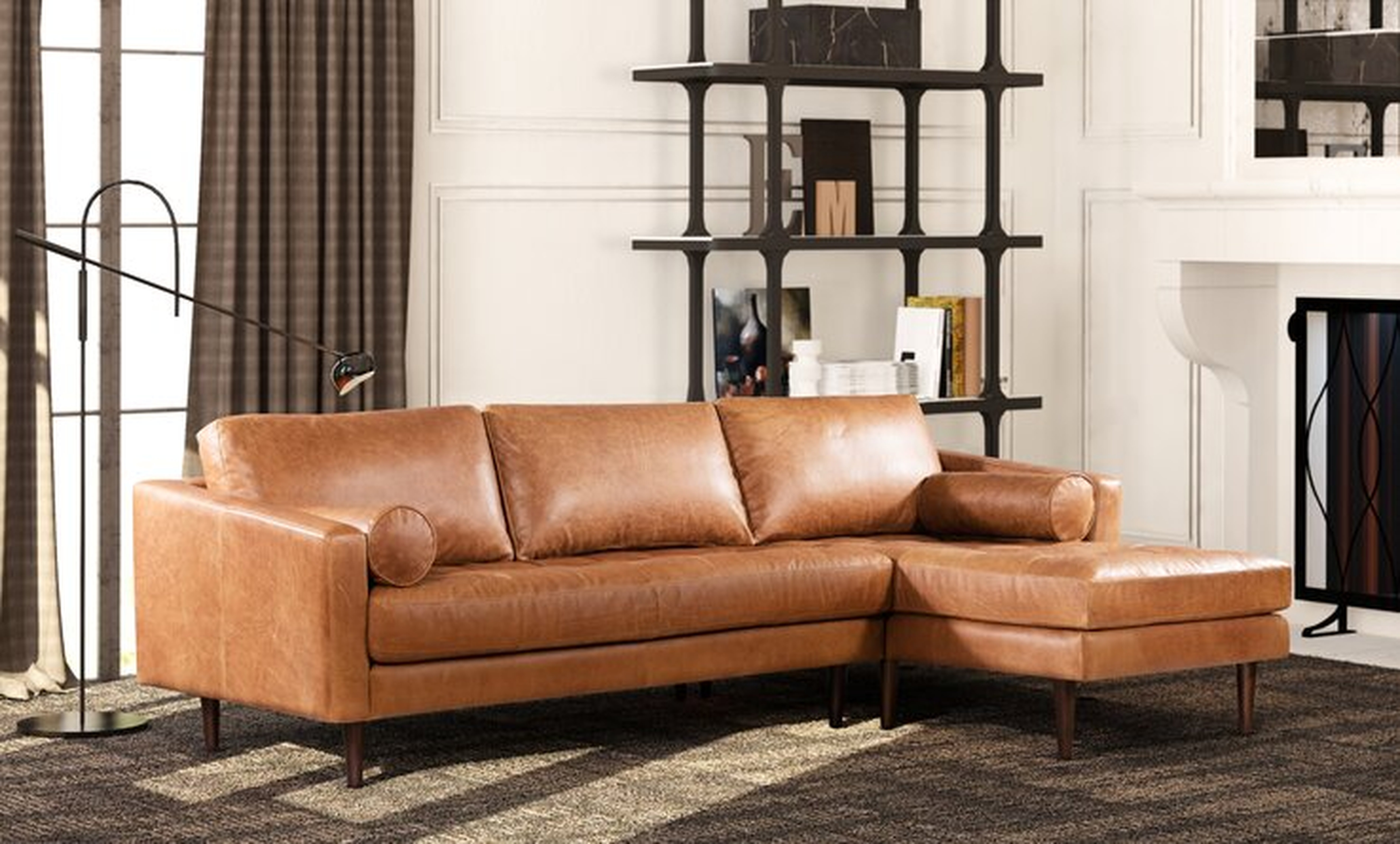 104.5" Genuine Leather Sofa & Chaise - Wayfair