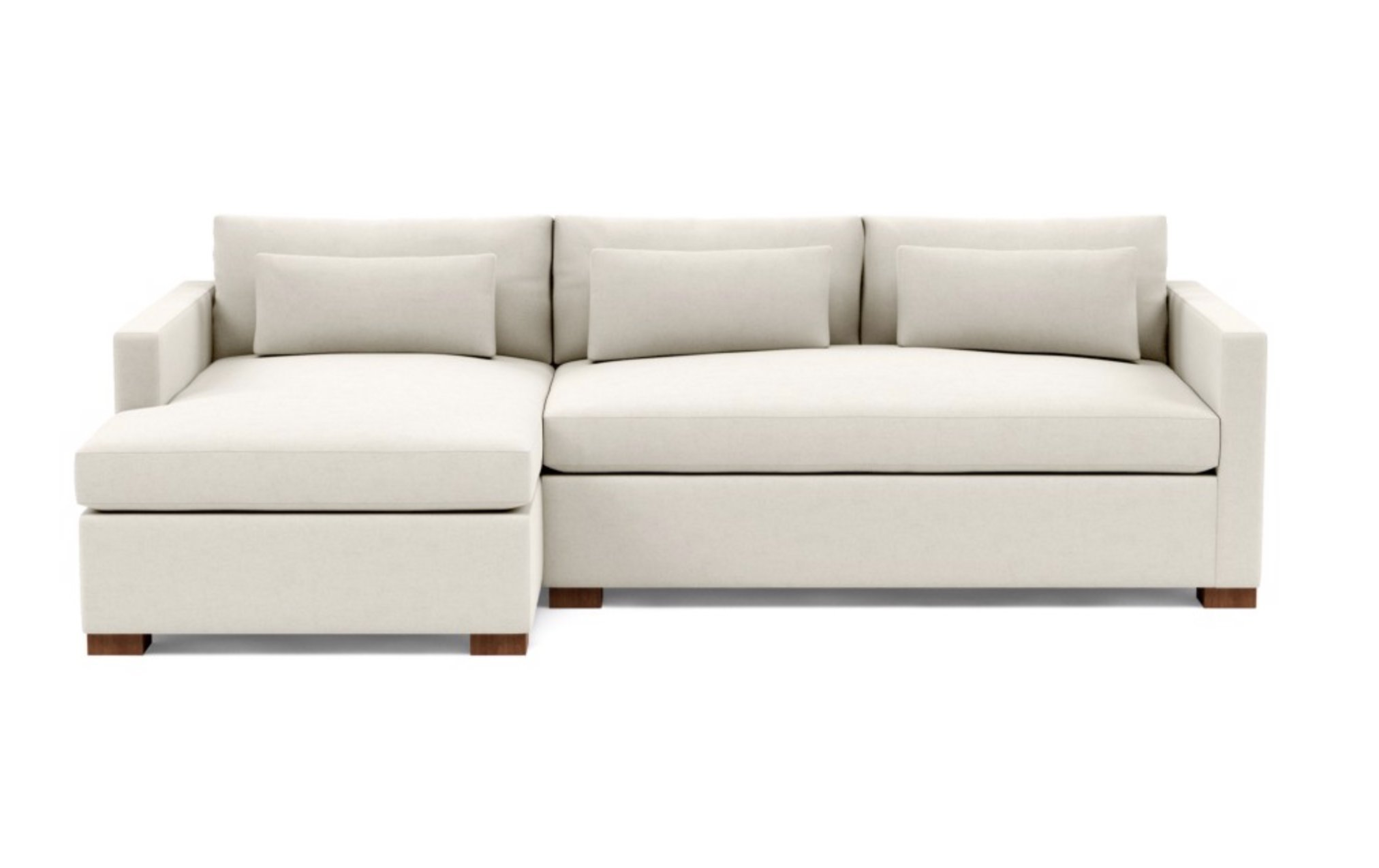 CHARLY Left Chaise Sectional - Chalk Heathered Weave - Interior Define