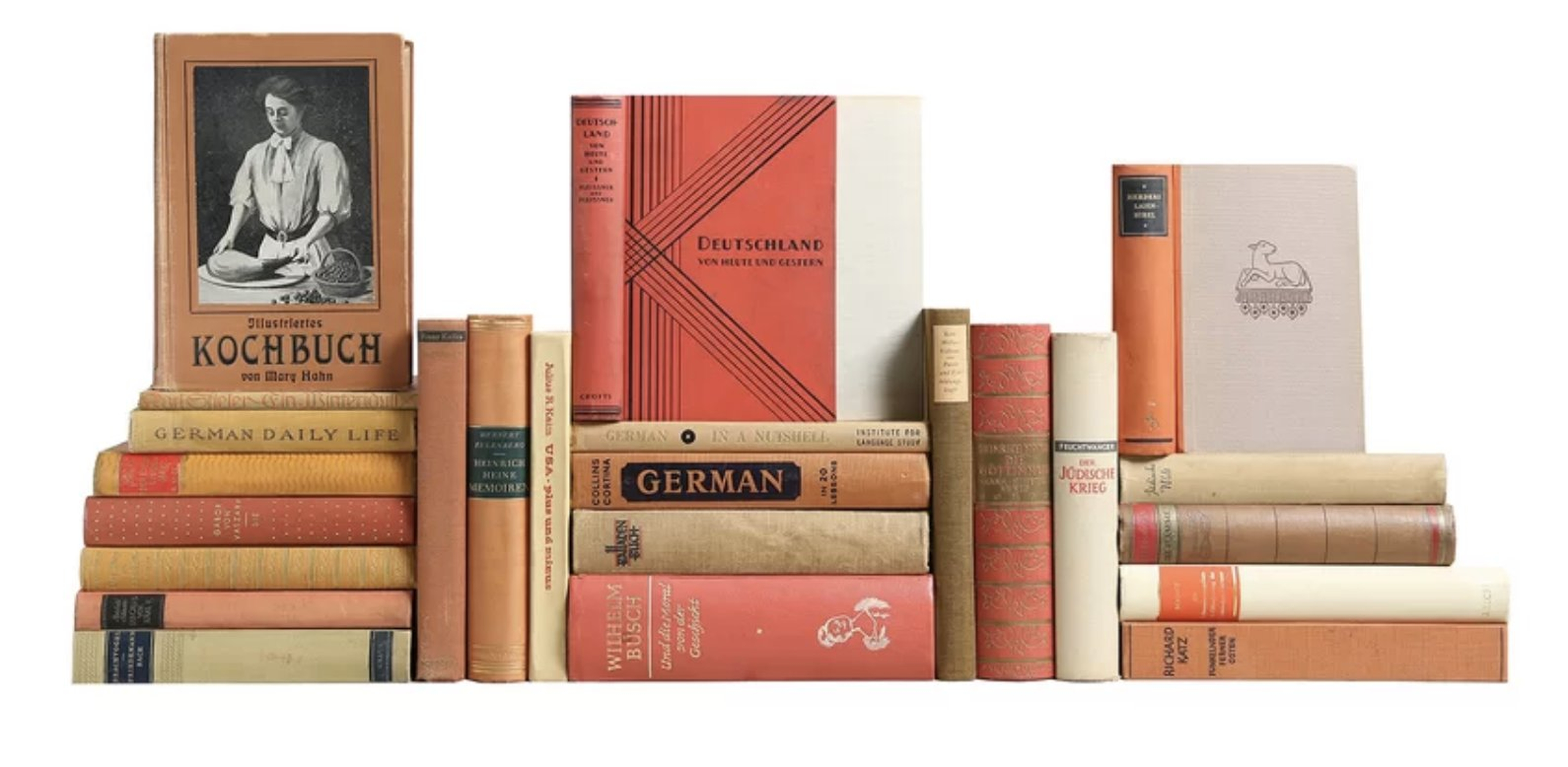 AUTHENTIC DECORATIVE BOOKS - CUSTOM SET VINTAGE GERMAN BOOK SET, SET OF 25 - Perigold