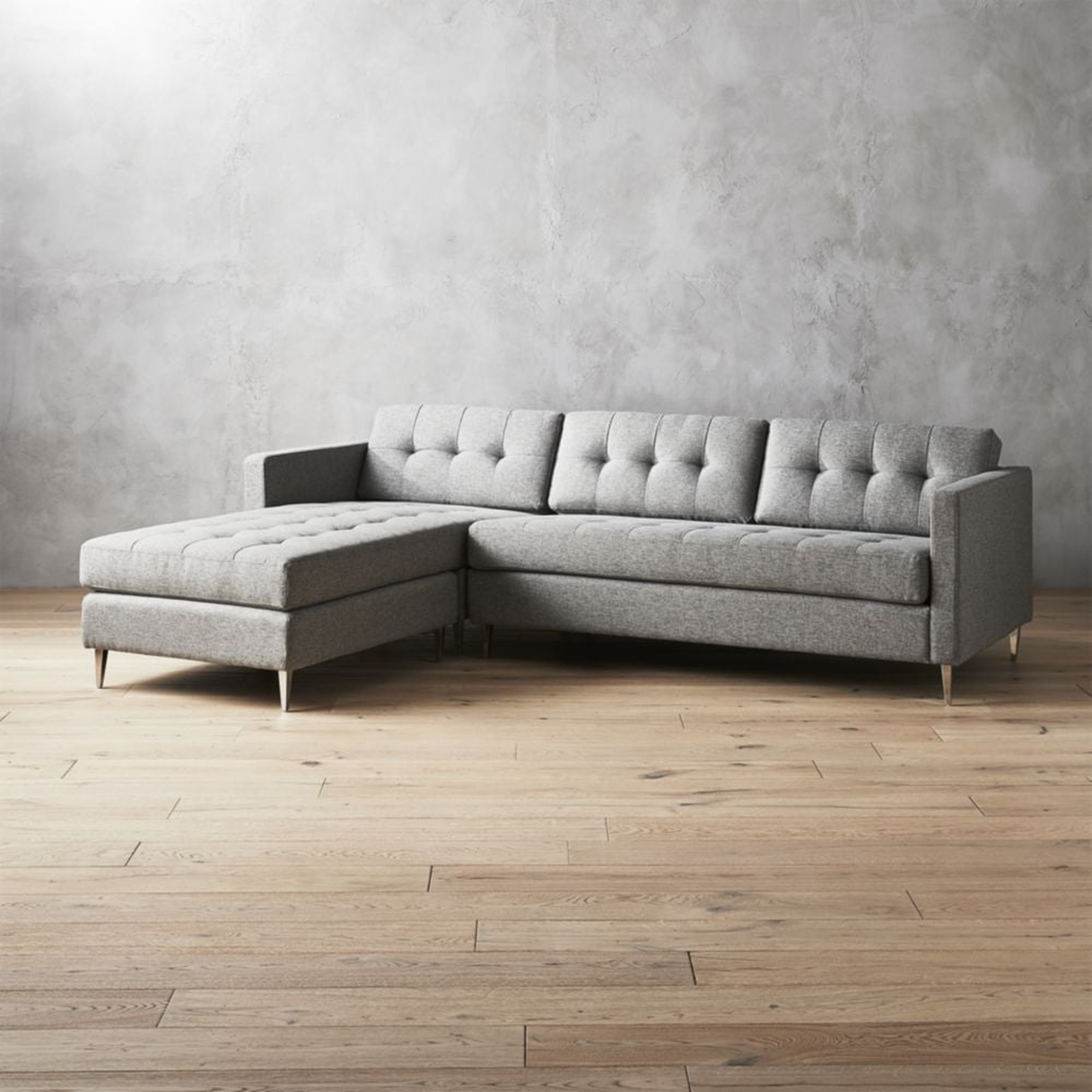 ditto II grey sectional sofa - CB2