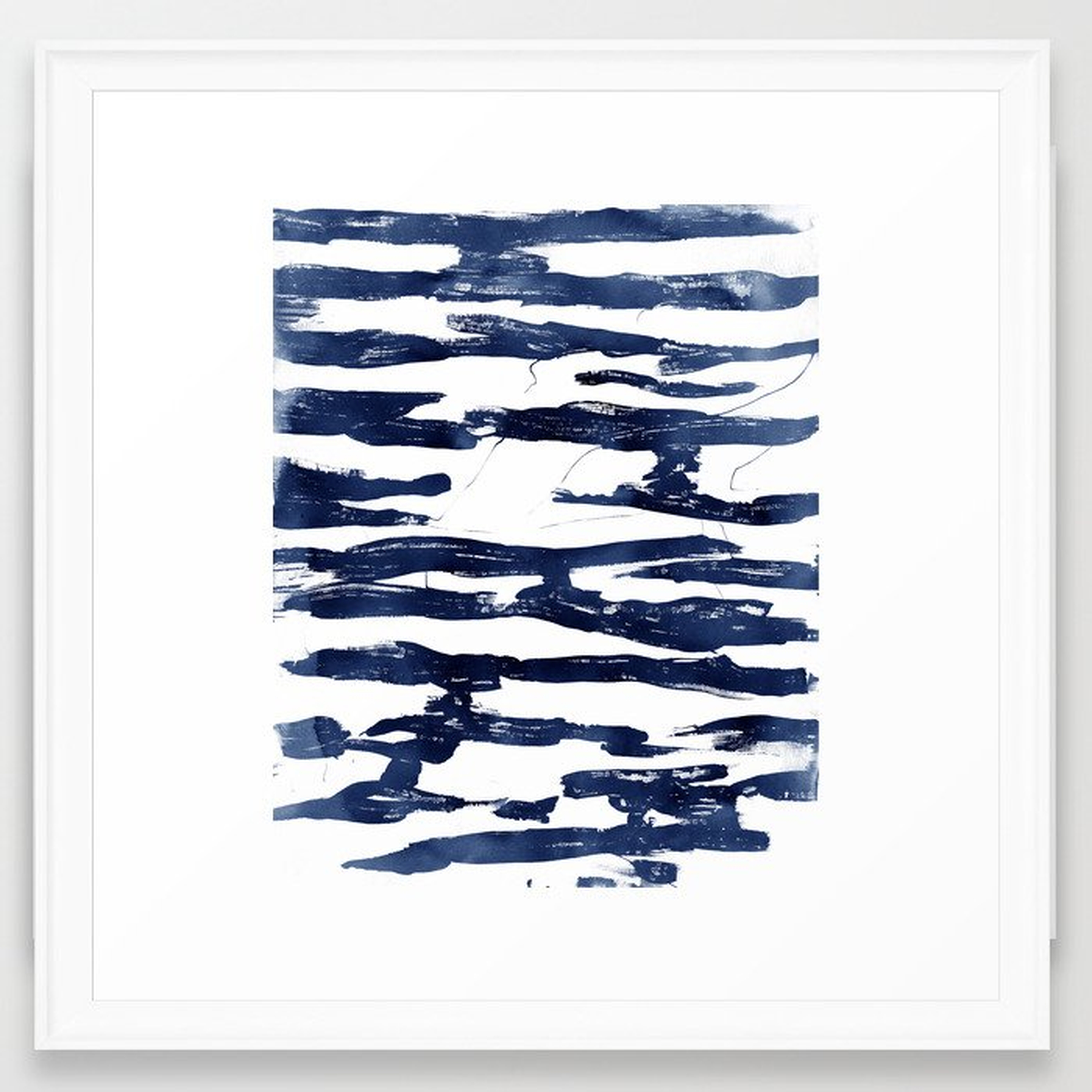 Abstract Waves in Blue Framed Art Print - Society6