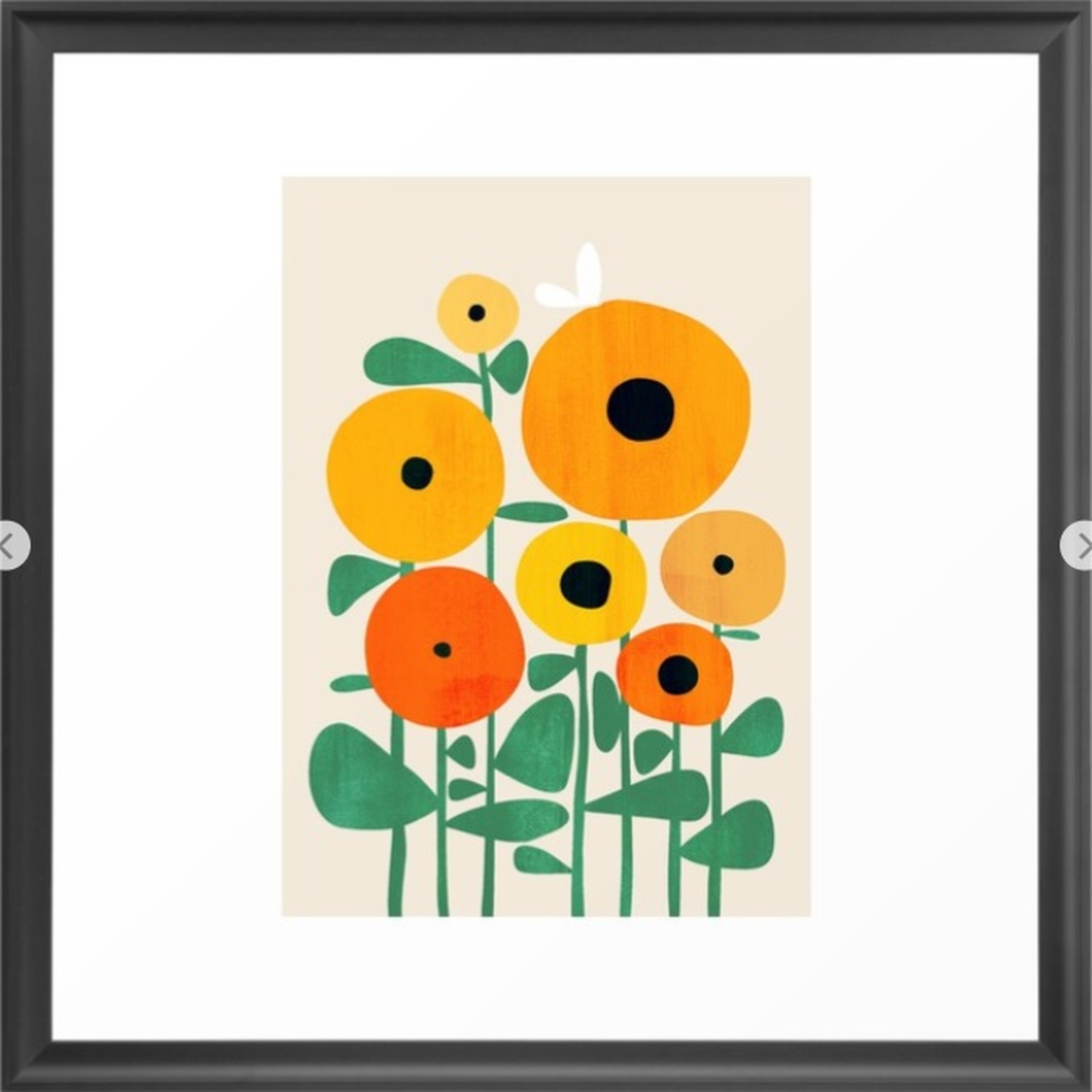 Sunflower and Bee Framed Art Print - Society6