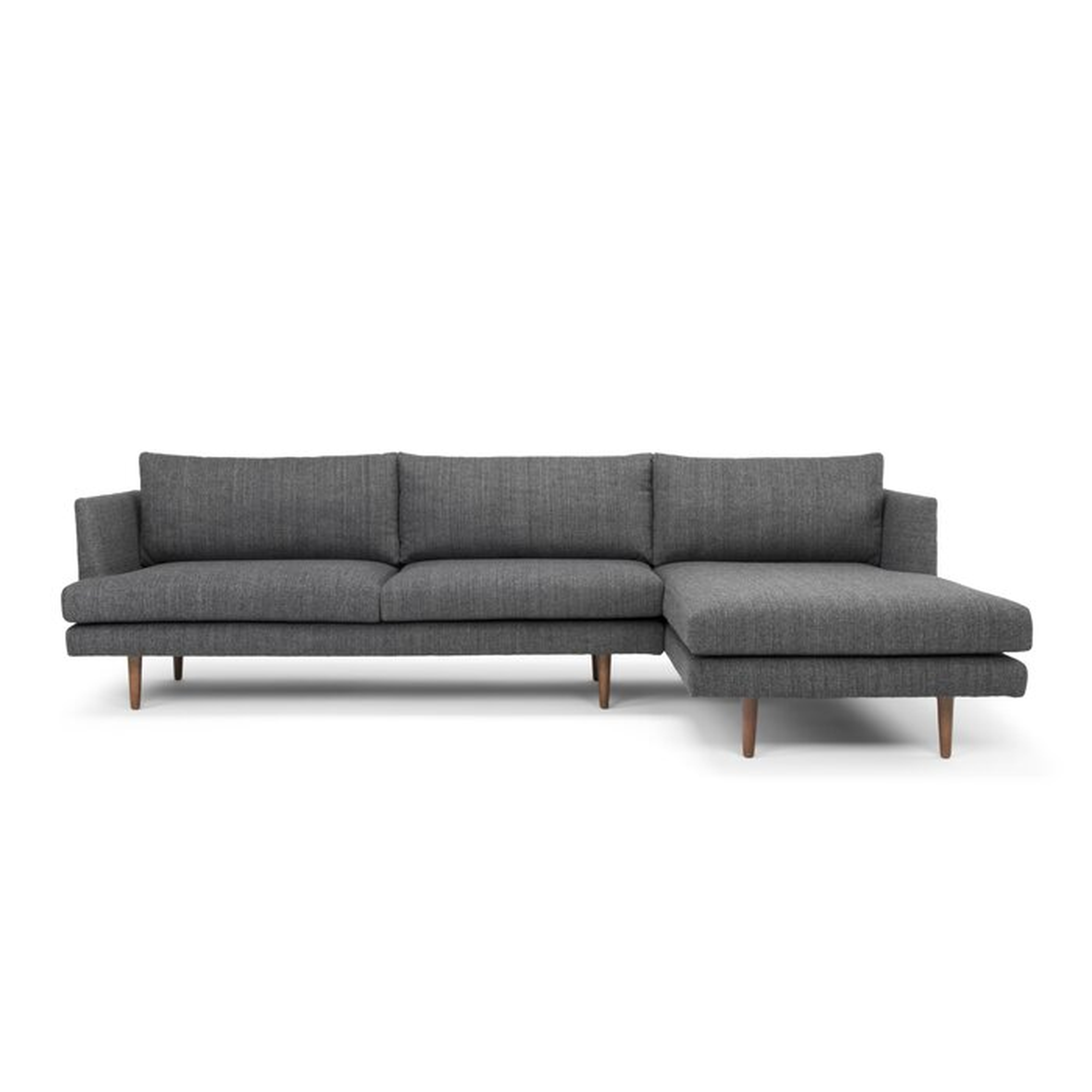 112" Sofa & Chaise - Venga Dark Gray Polyester Blend - Right  Hand Facing - Wayfair
