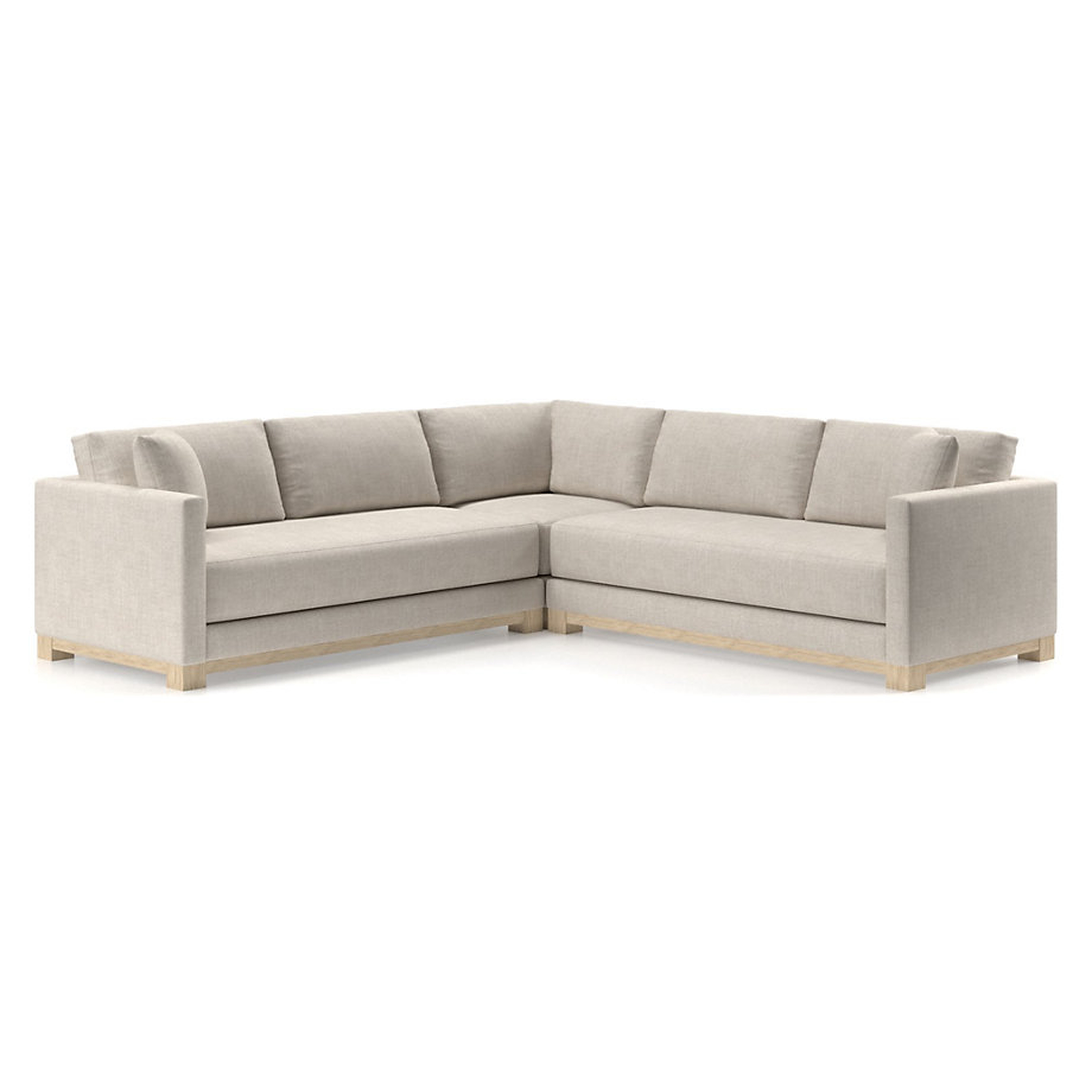 Gather Petite Wood Base 3-Piece L-Shaped Sectional - Crate and Barrel