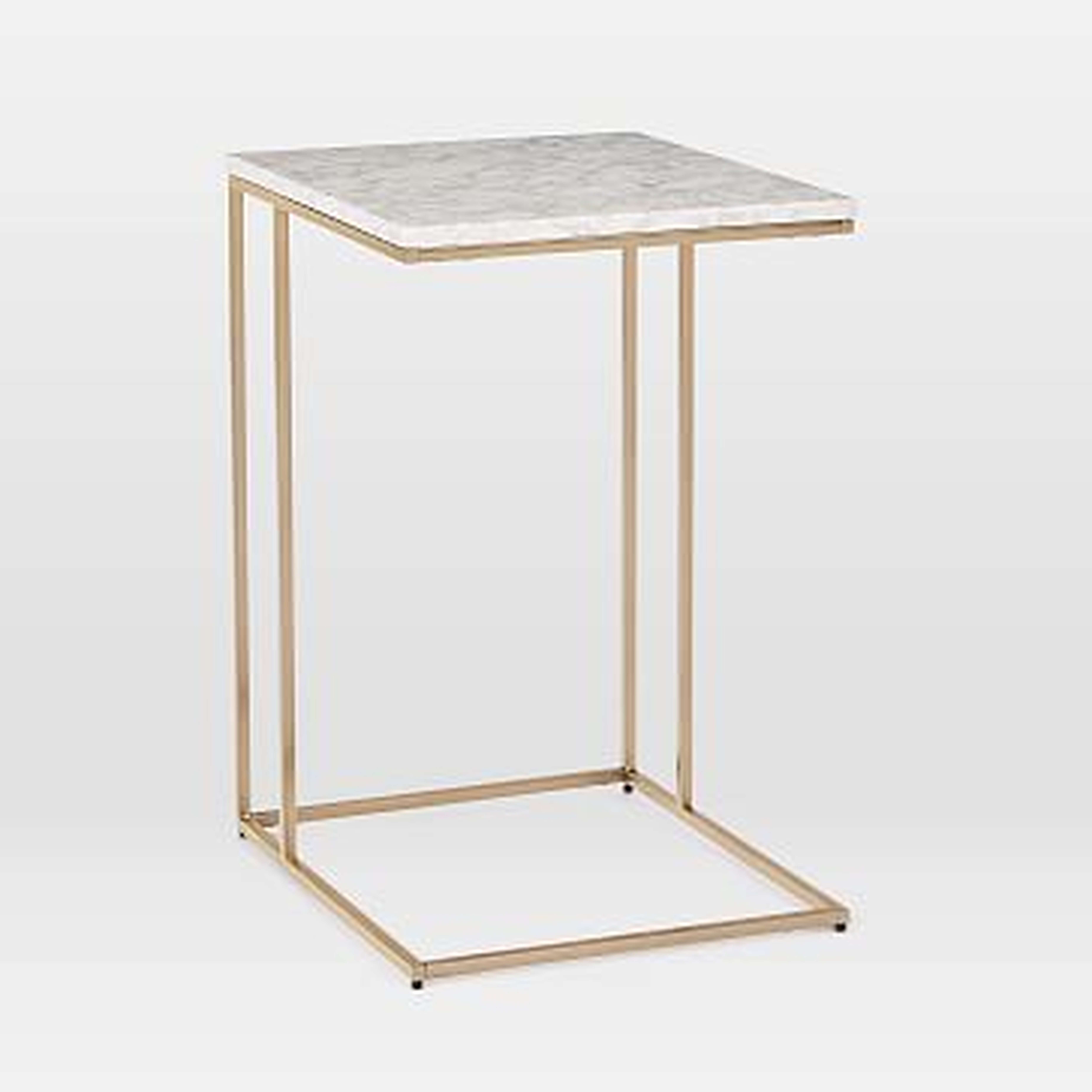 Streamline C-Side Table, Marble, Light Bronze-individual - West Elm