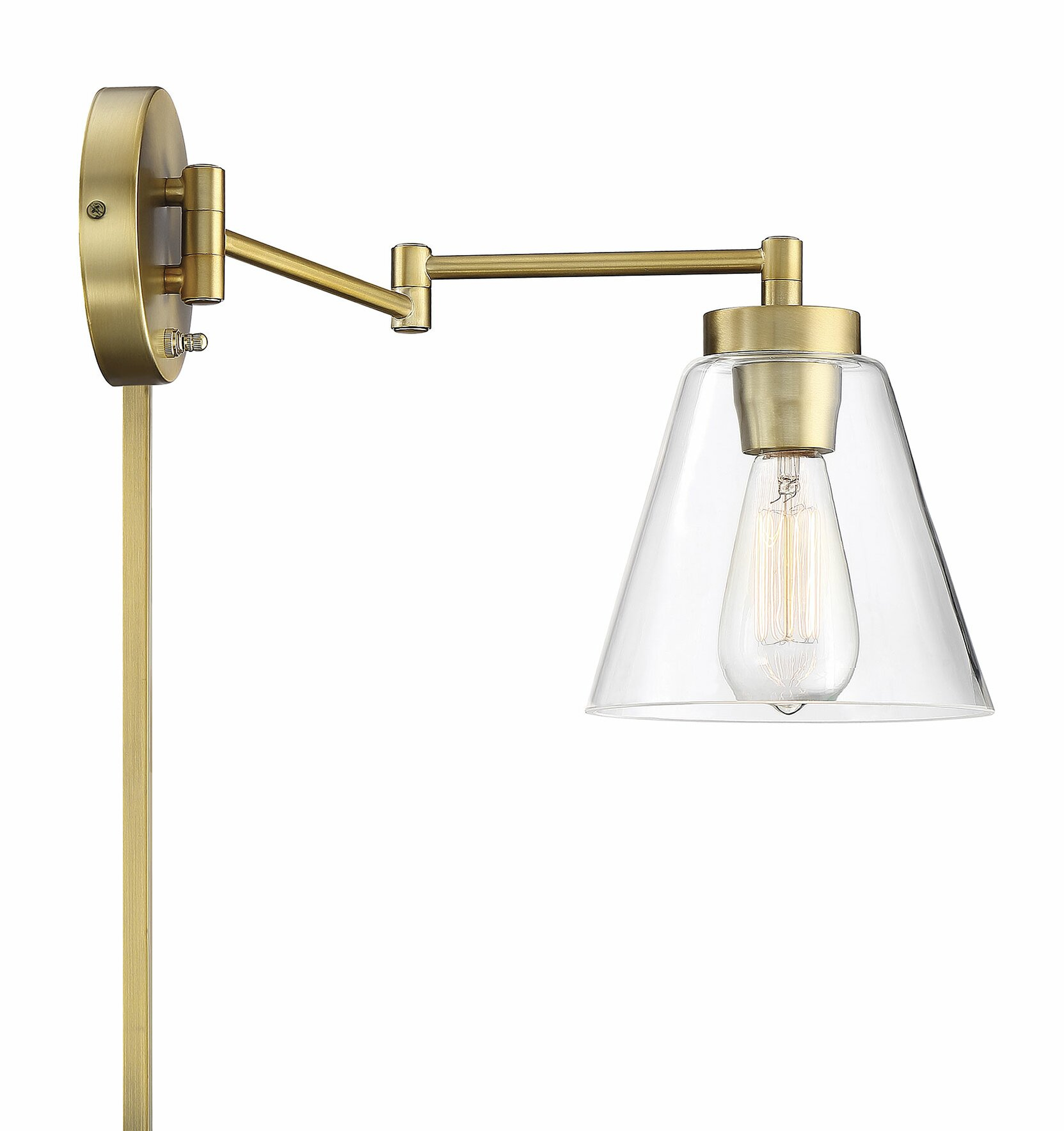 Irma Adjustable 1-Light Plug-In Swing Arm Lamp - Brass - Wayfair