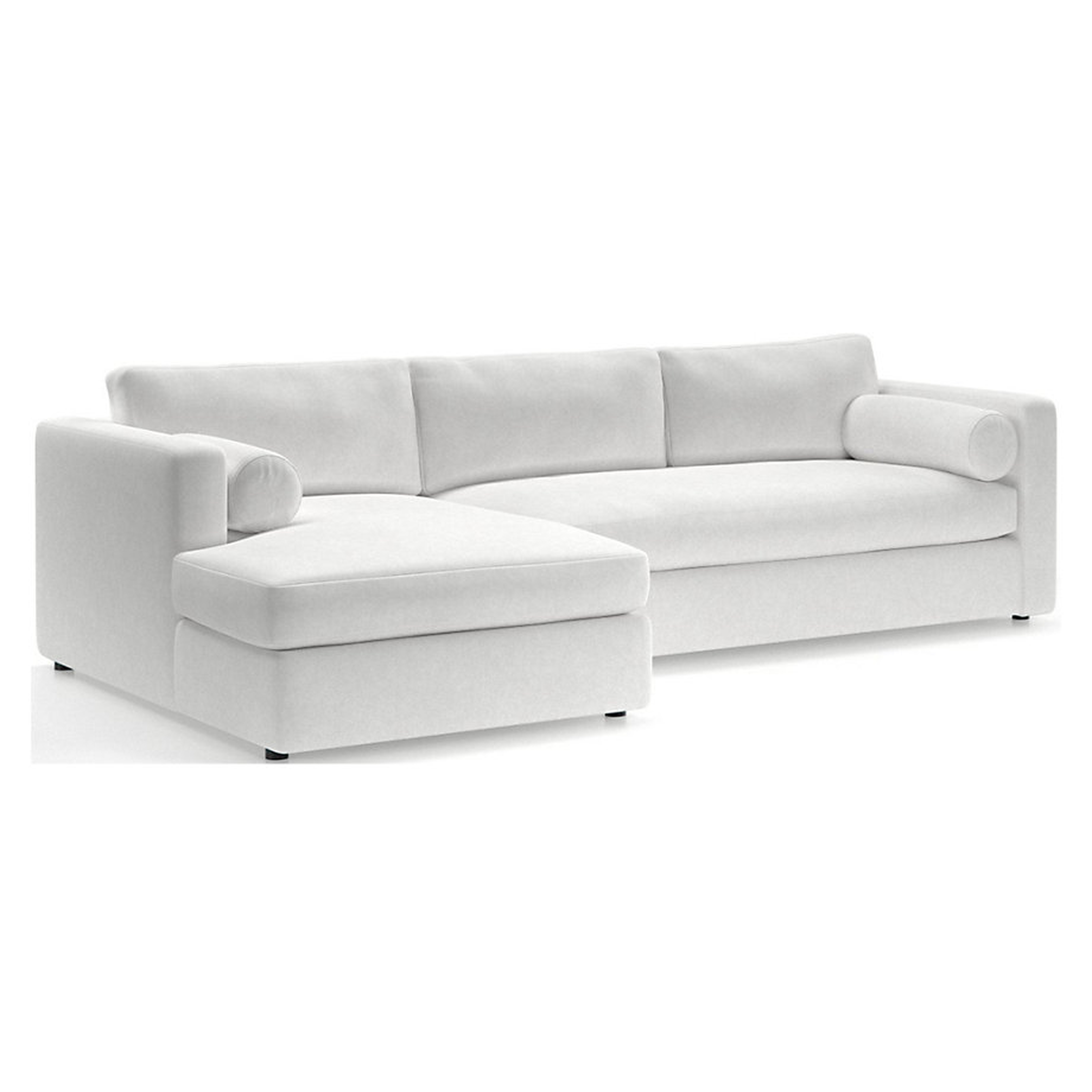 Aris 2-Piece Left-Arm Chaise Sectional - Microfiber/Ice - Crate and Barrel