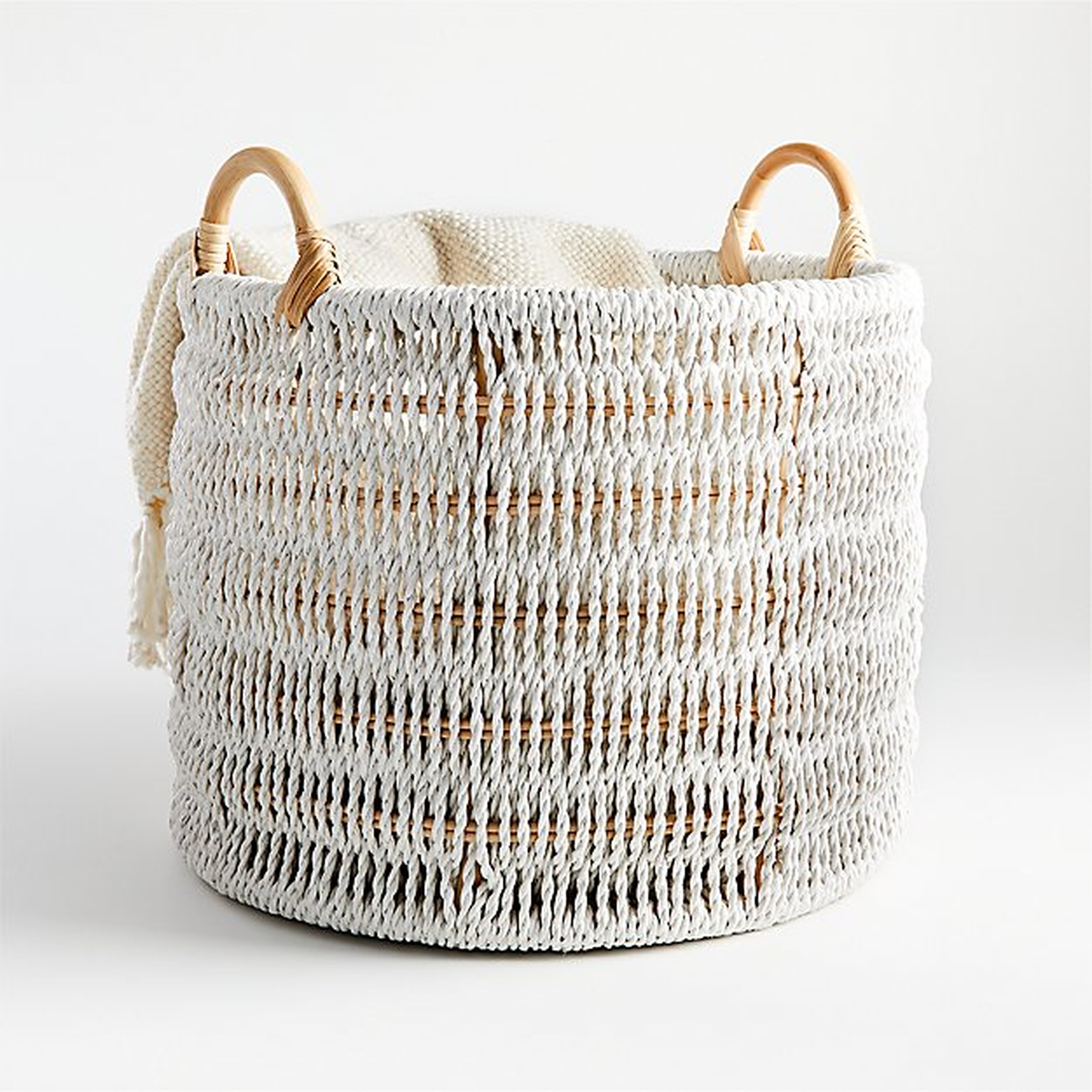 Blanca Natural/White Rope Basket - Crate and Barrel