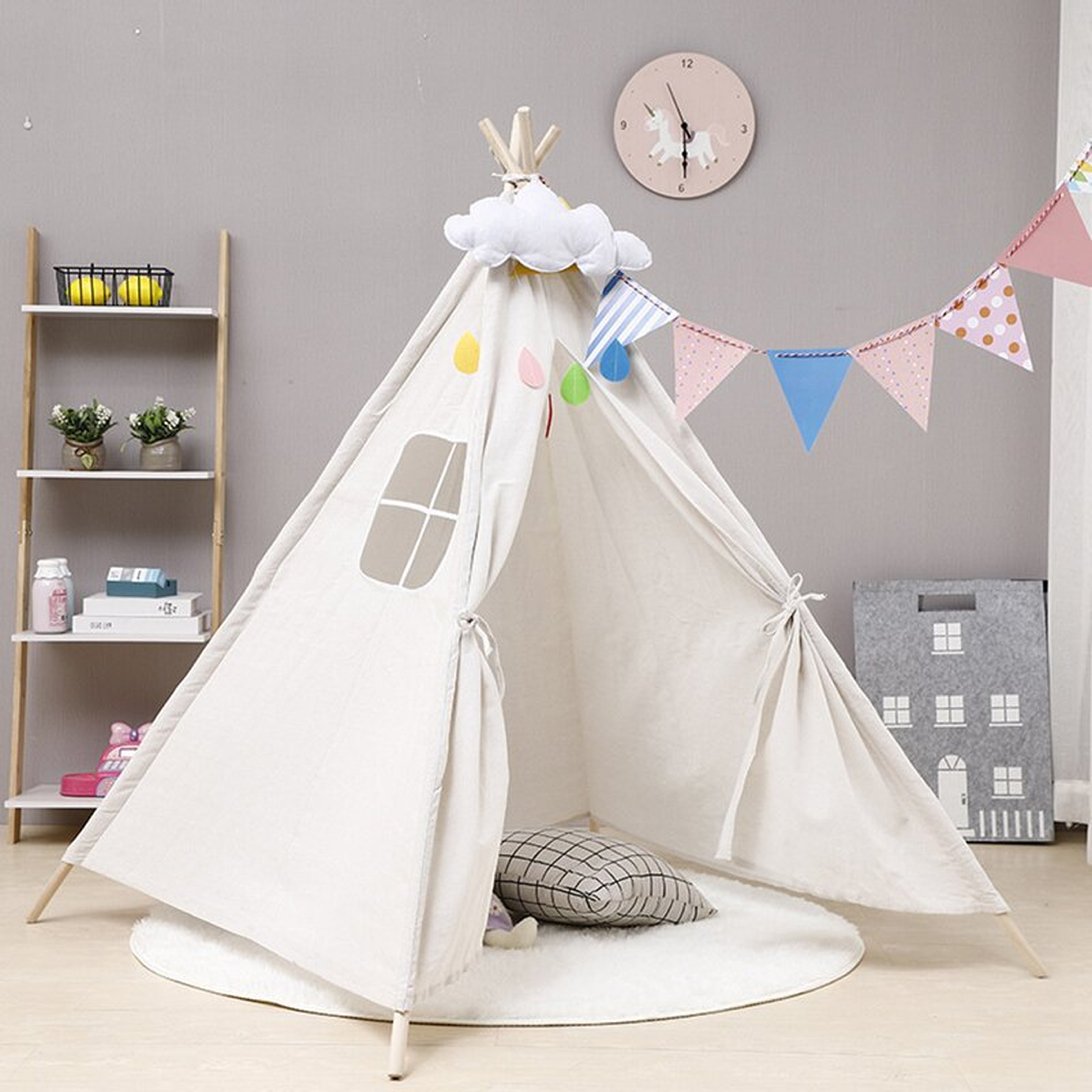 Kids Castle Indoor/Outdoor Canvas Pop-Up Triangular Play Tent - Wayfair