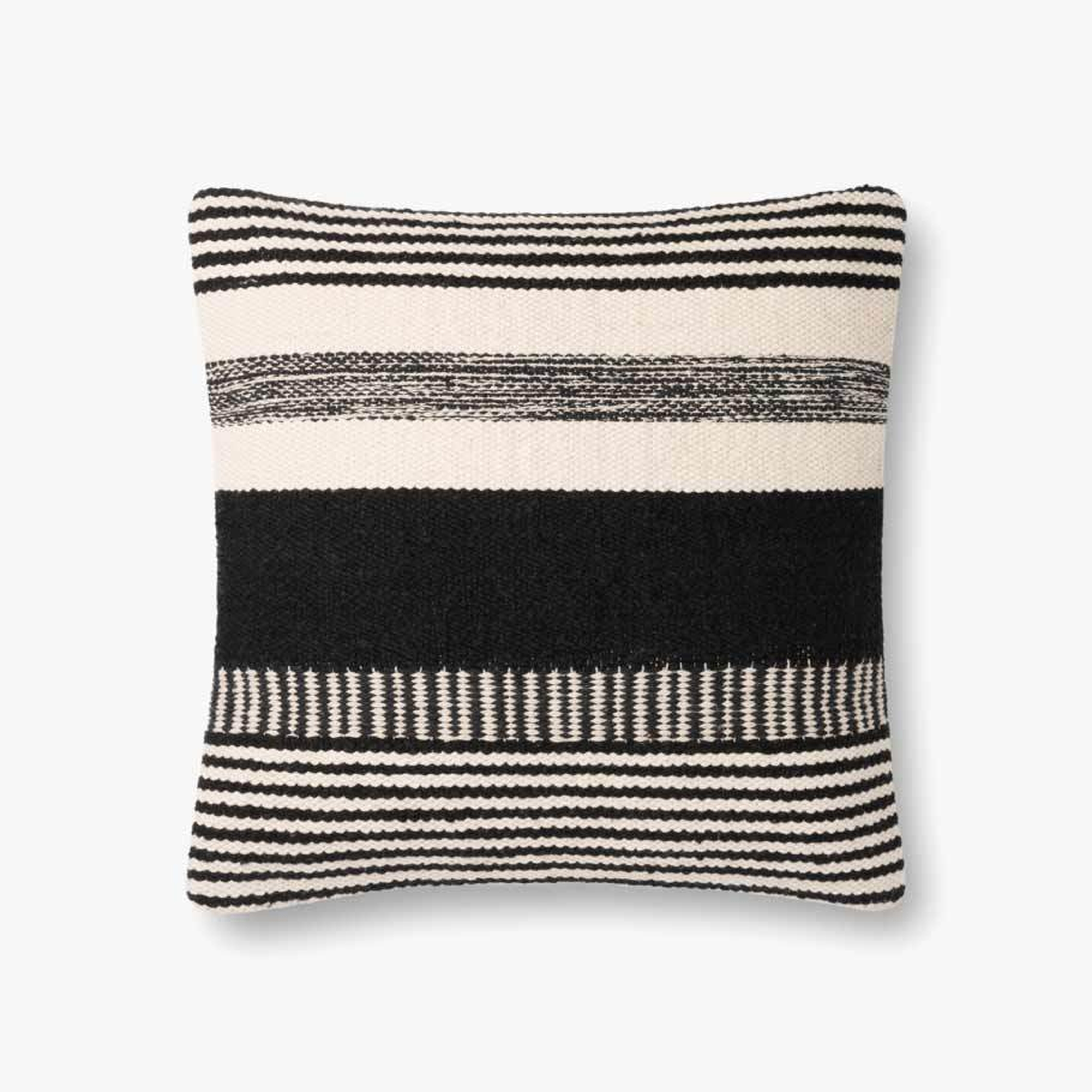 P1117 MH BLACK / IVORY - Poly Filled - Loloi Rugs