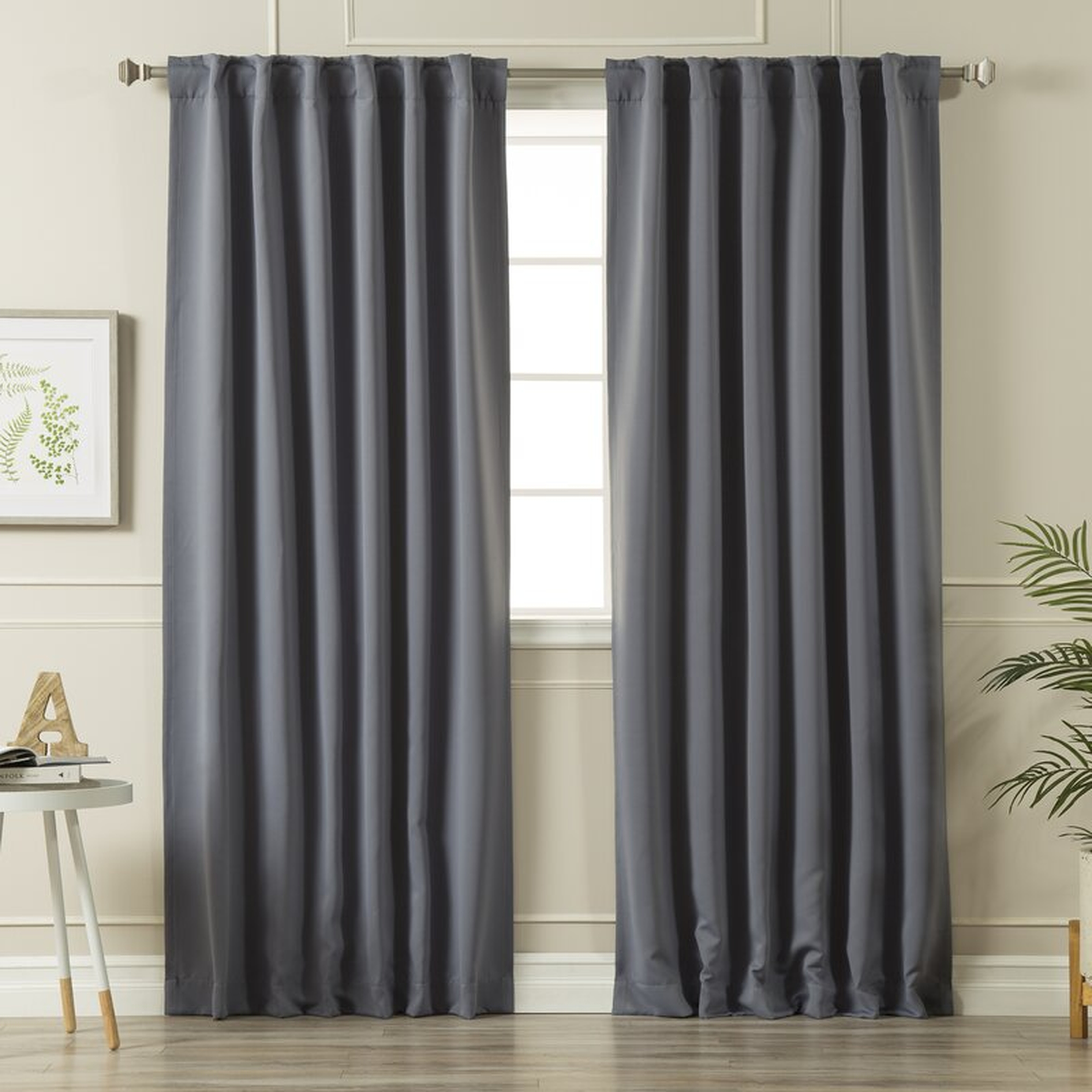 Sweetwater Solid Blackout Thermal Rod Pocket Double Curtains (Set of 2) - Wayfair