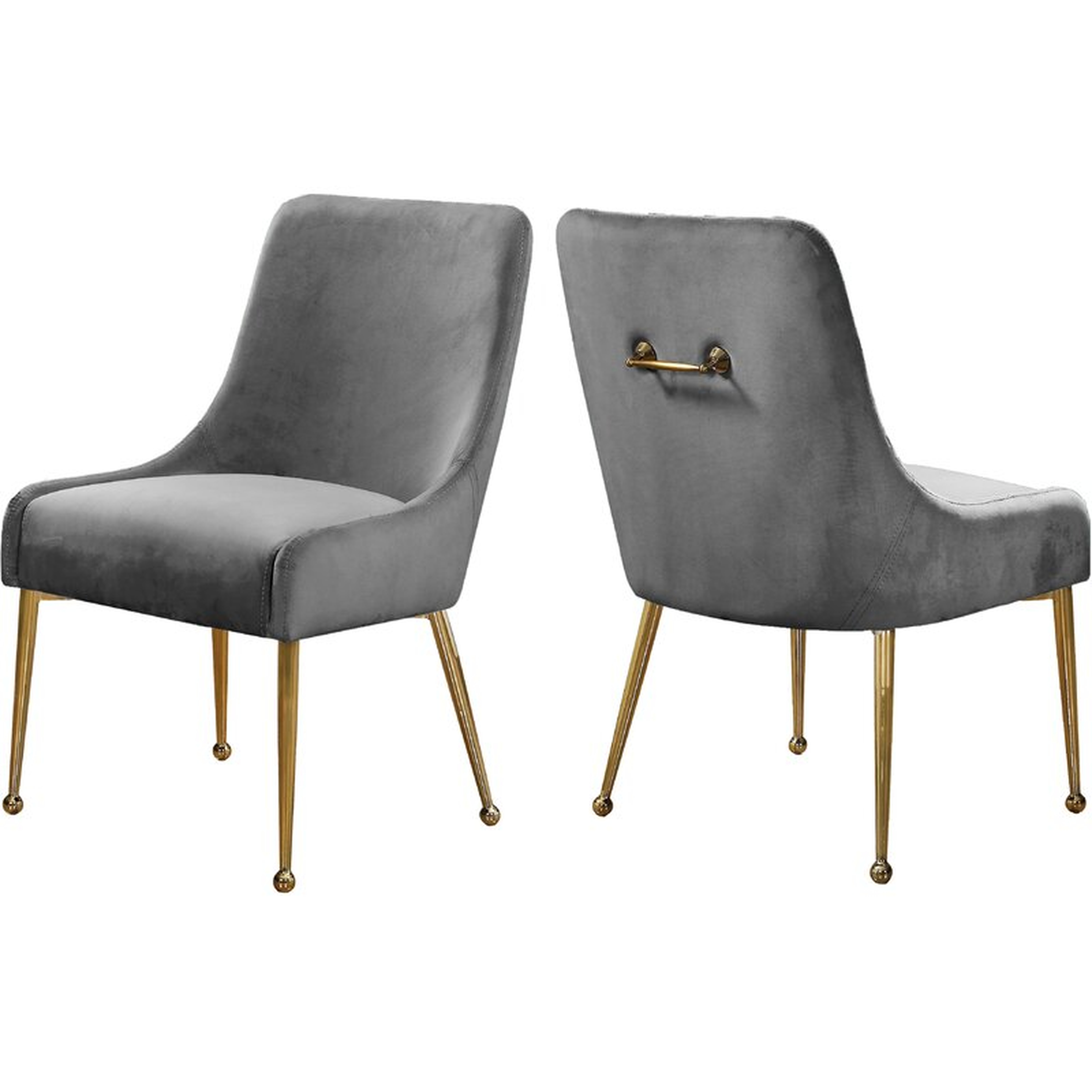 Stovall Velvet Upholstered Side Chair - Set of 2 - Gray - Wayfair