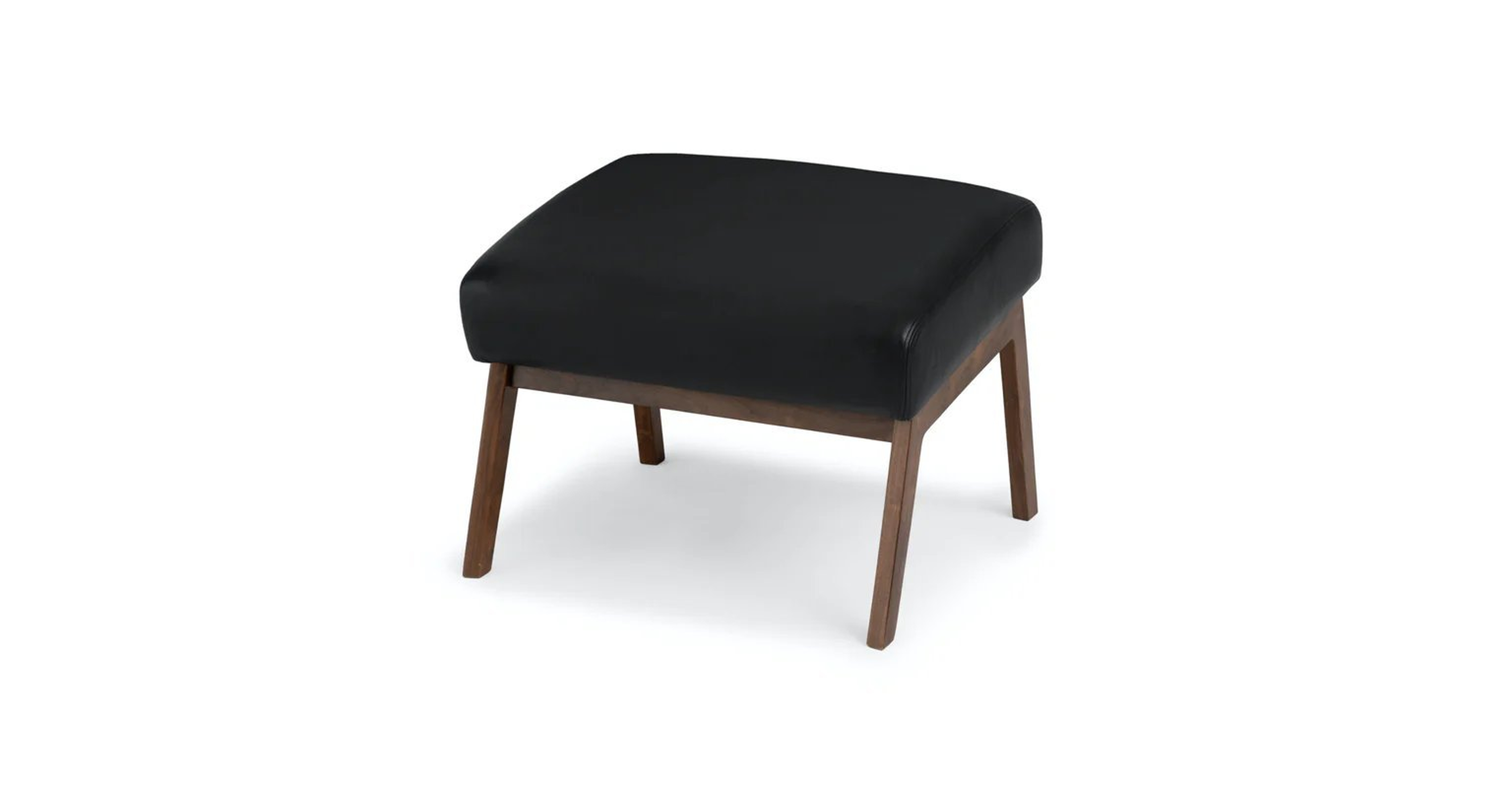 Otio 22" Leather Ottoman - Walnut and Black - Article