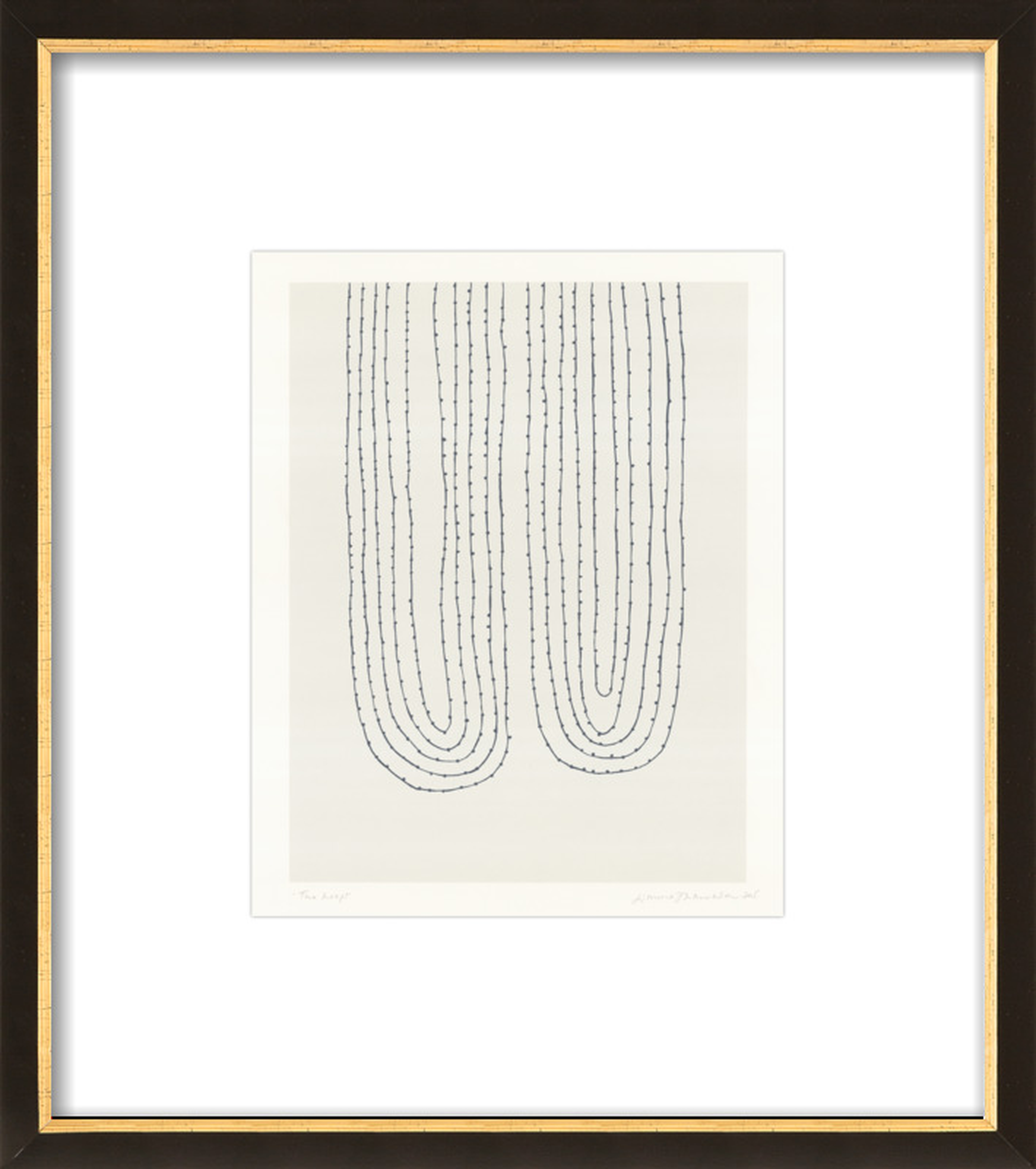 Two Loops, 10x12, Black with Gold Wood Frame, with Matte - Artfully Walls