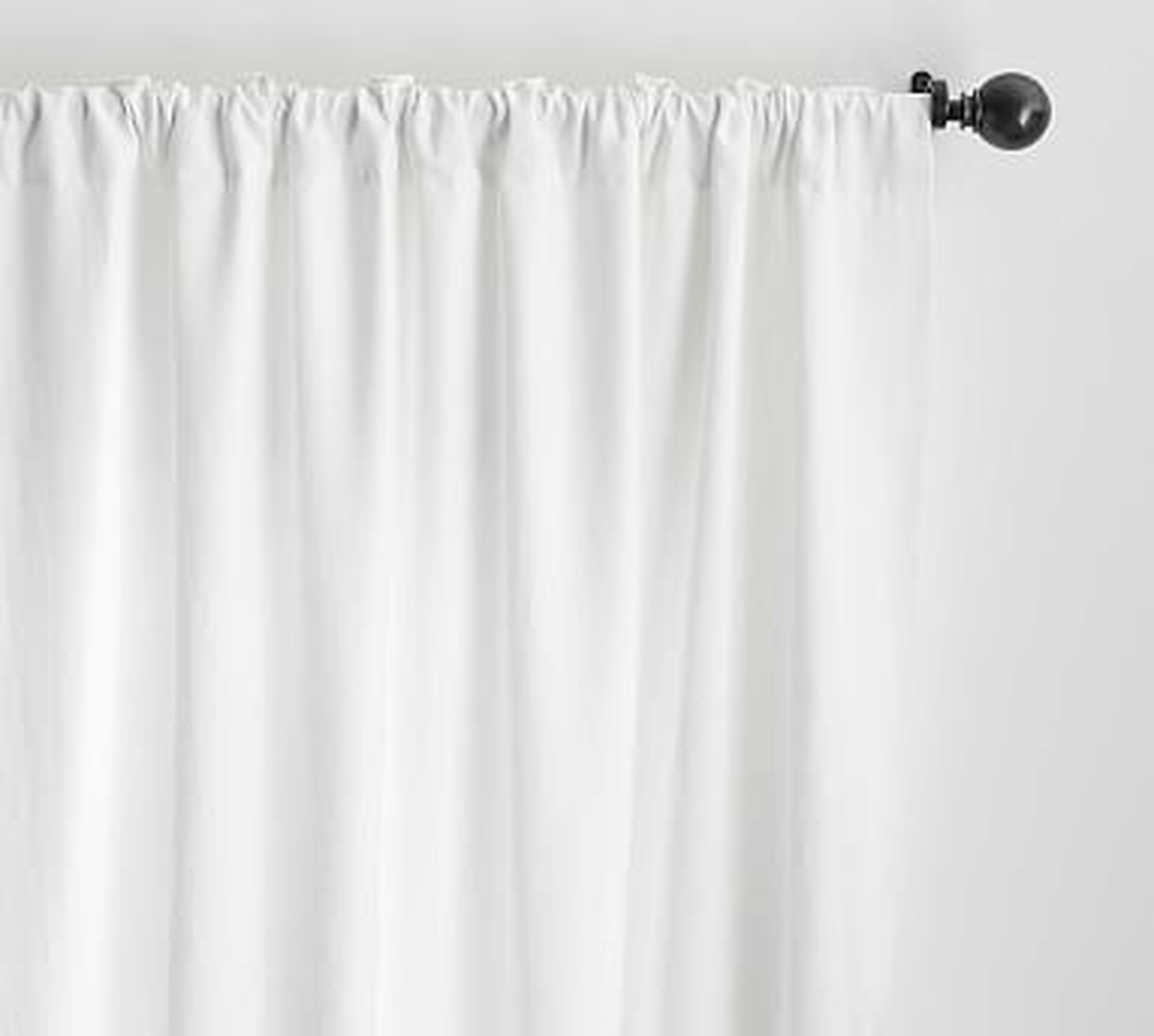 Custom Classic Belgian Linen Curtain, White, 48 x 122" - Pottery Barn