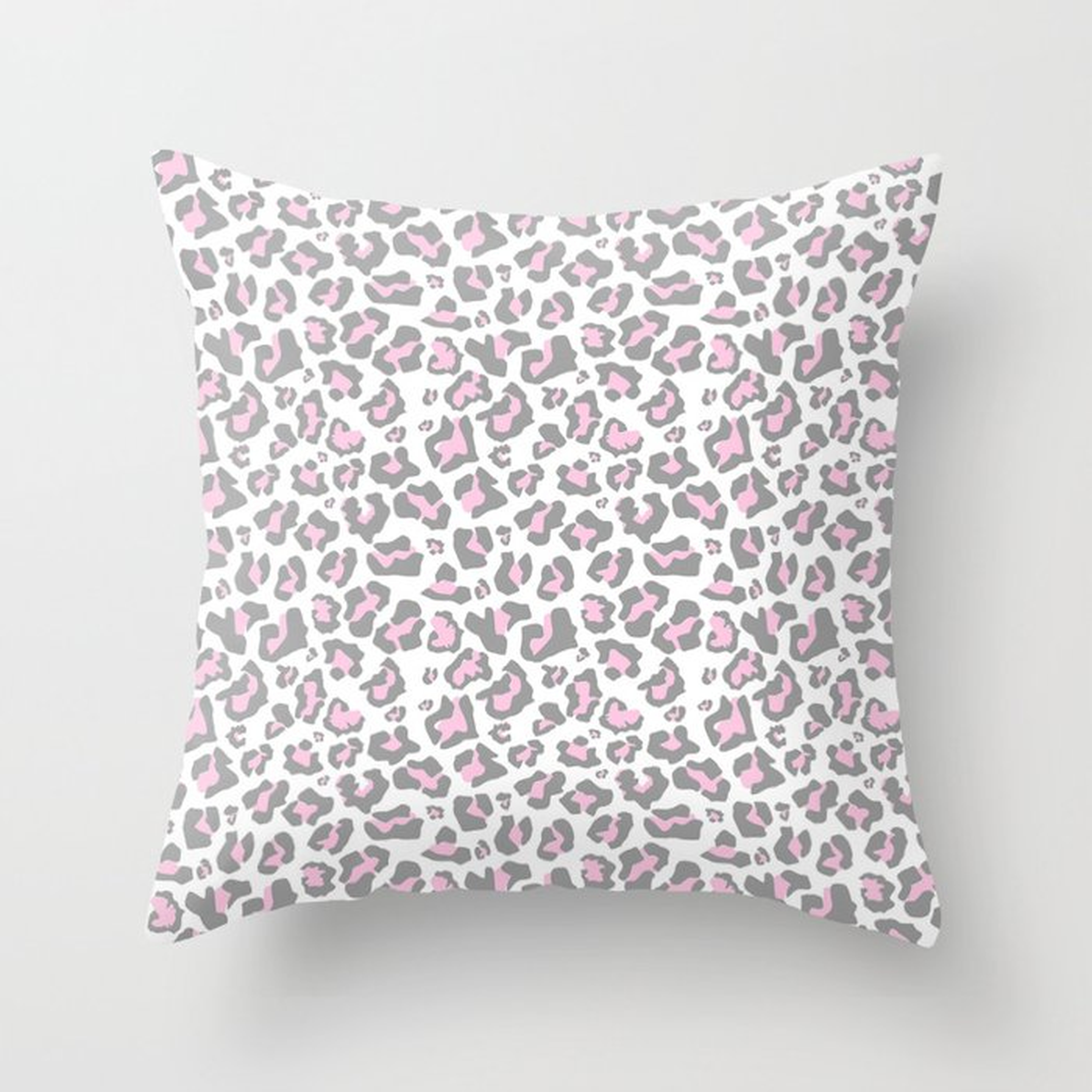 Pastel pink gray vector modern cheetah animal print Throw Pillow - Society6