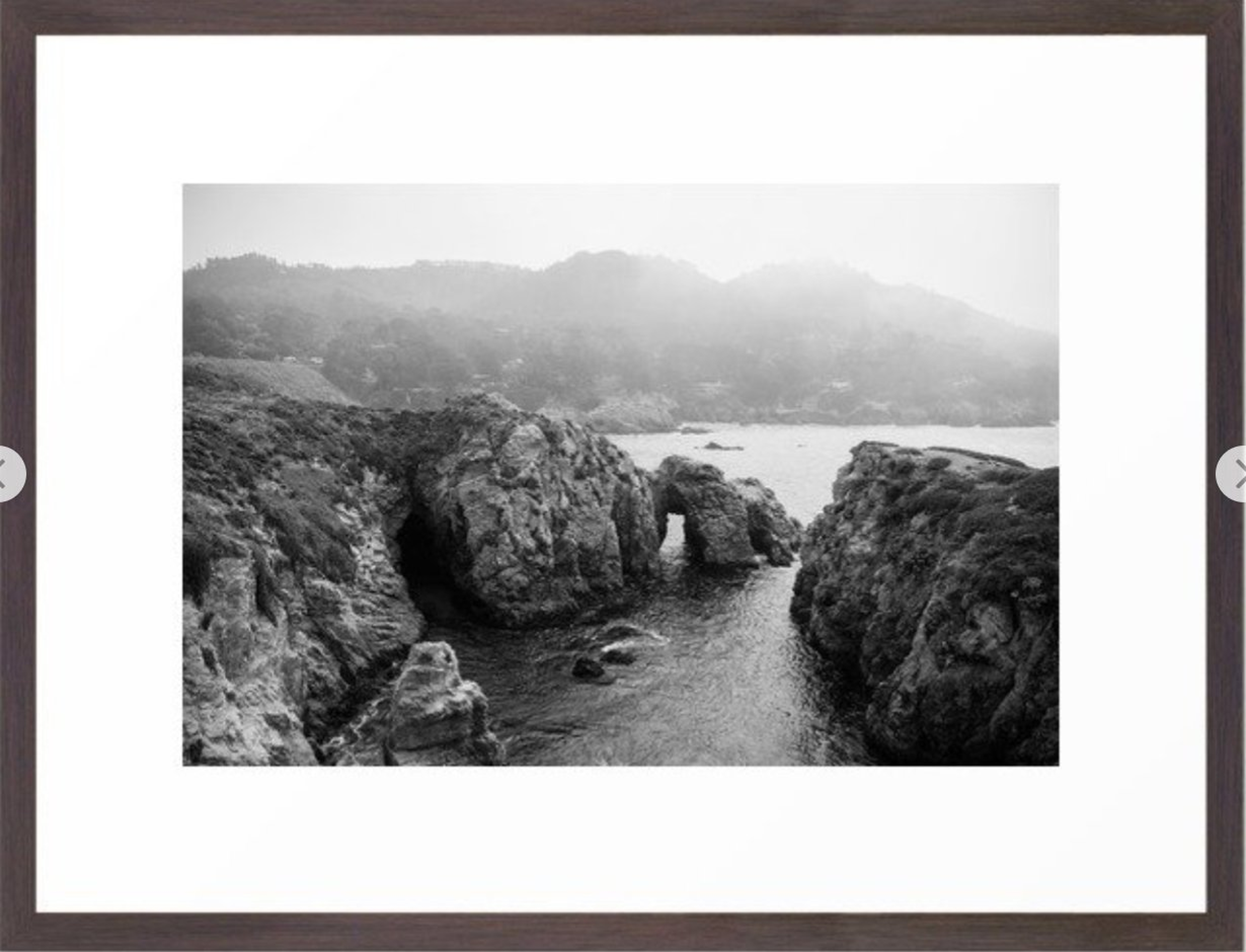 Ocean Arches - Black and White Landscape Photography Framed Art Print - Society6
