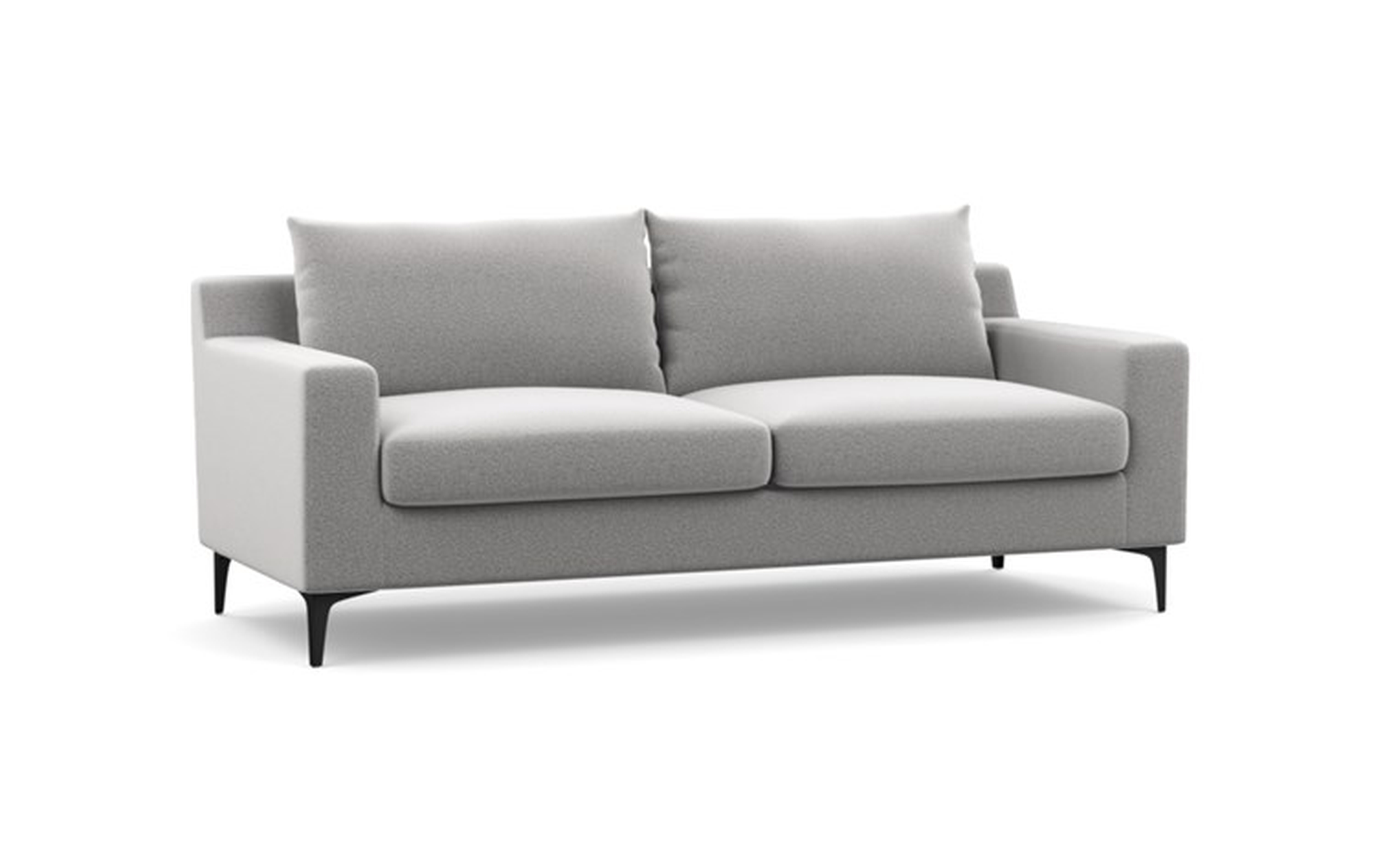 Sloan Sofa - Ash Performance Felt - Matte Black L Leg - 75" - 2 Cushions - Standard Fill - Interior Define